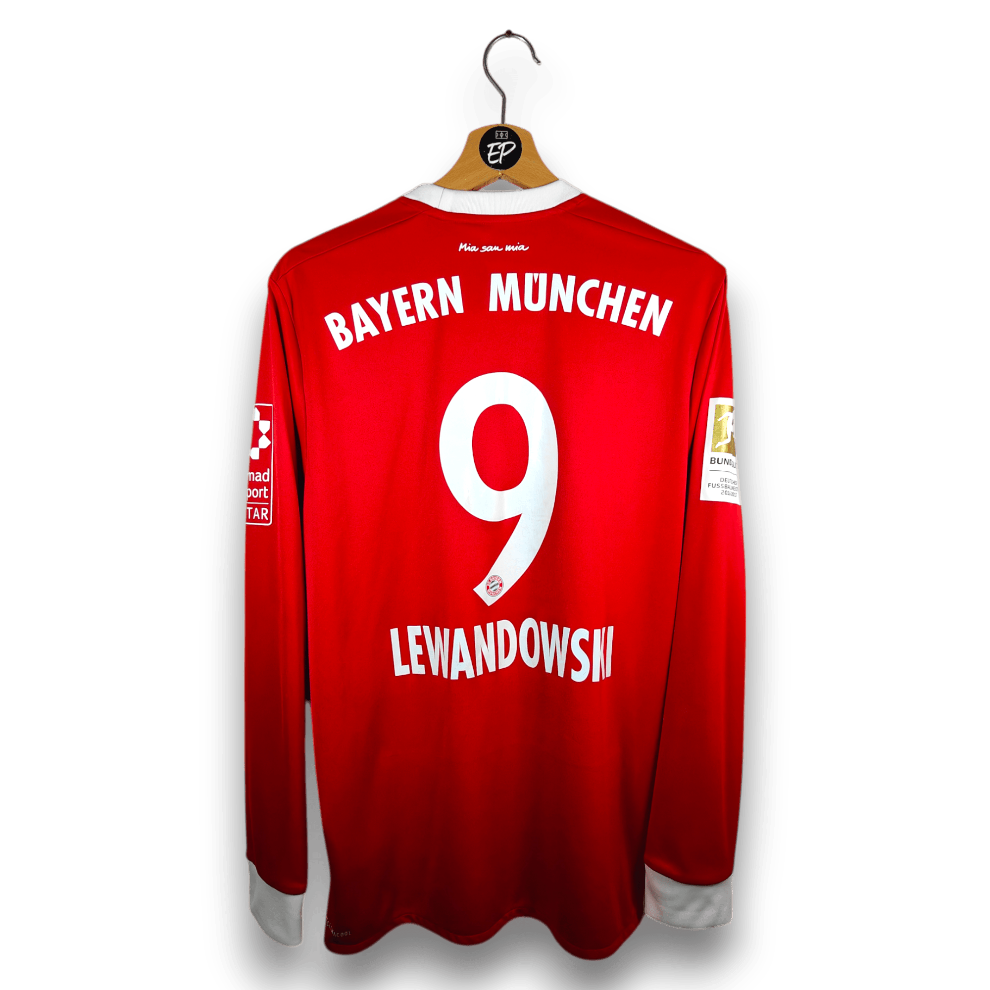 2017-18 Bayern Munich Home Shirt LS Lewandowski #9 - 9/10 - (M