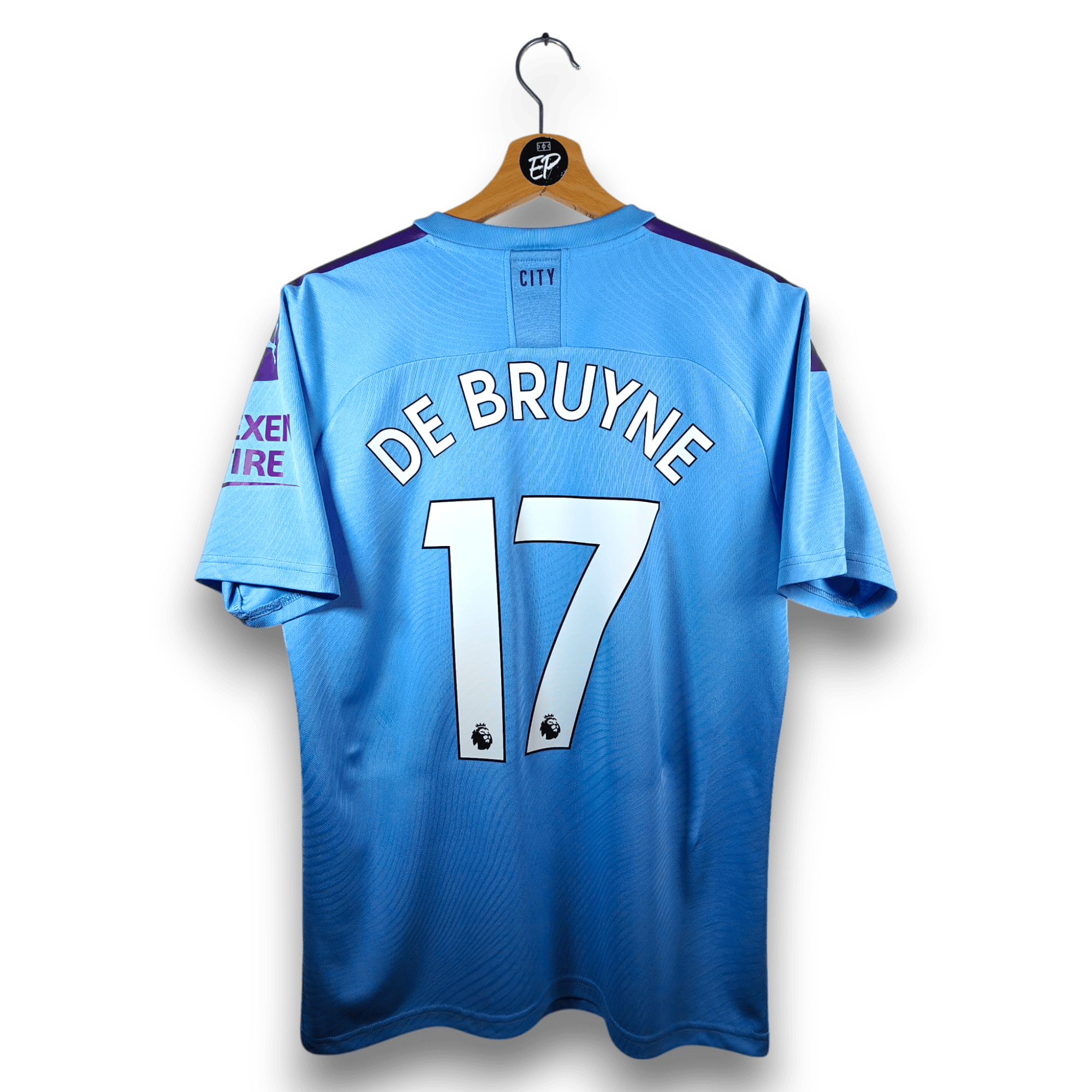 2019-20 Manchester City Home Shirt De Bruyne #17 - 9.5/10 - (M