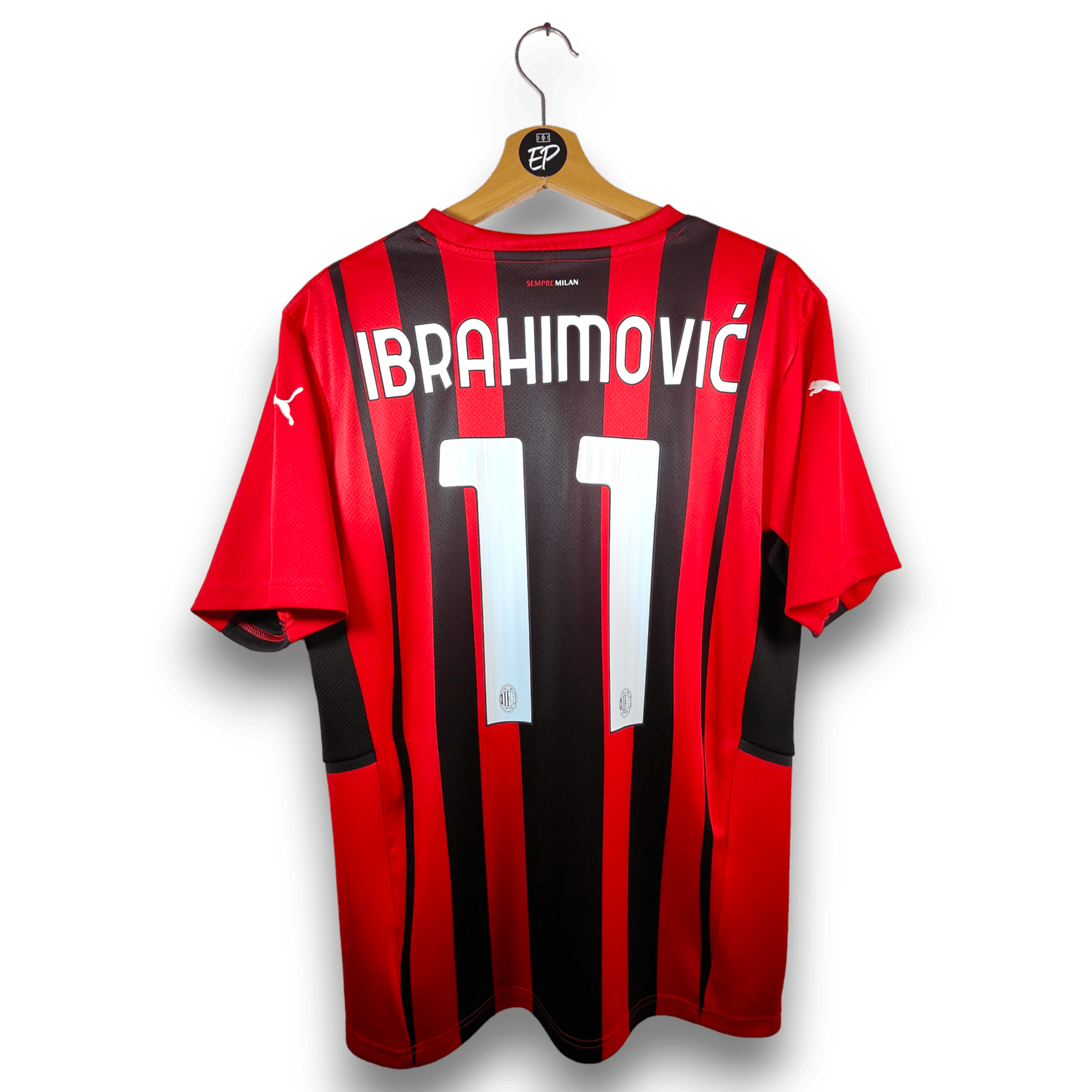 2021-22 AC Milan Home Shirt Ibrahimovic #11 - 9/10 - (M