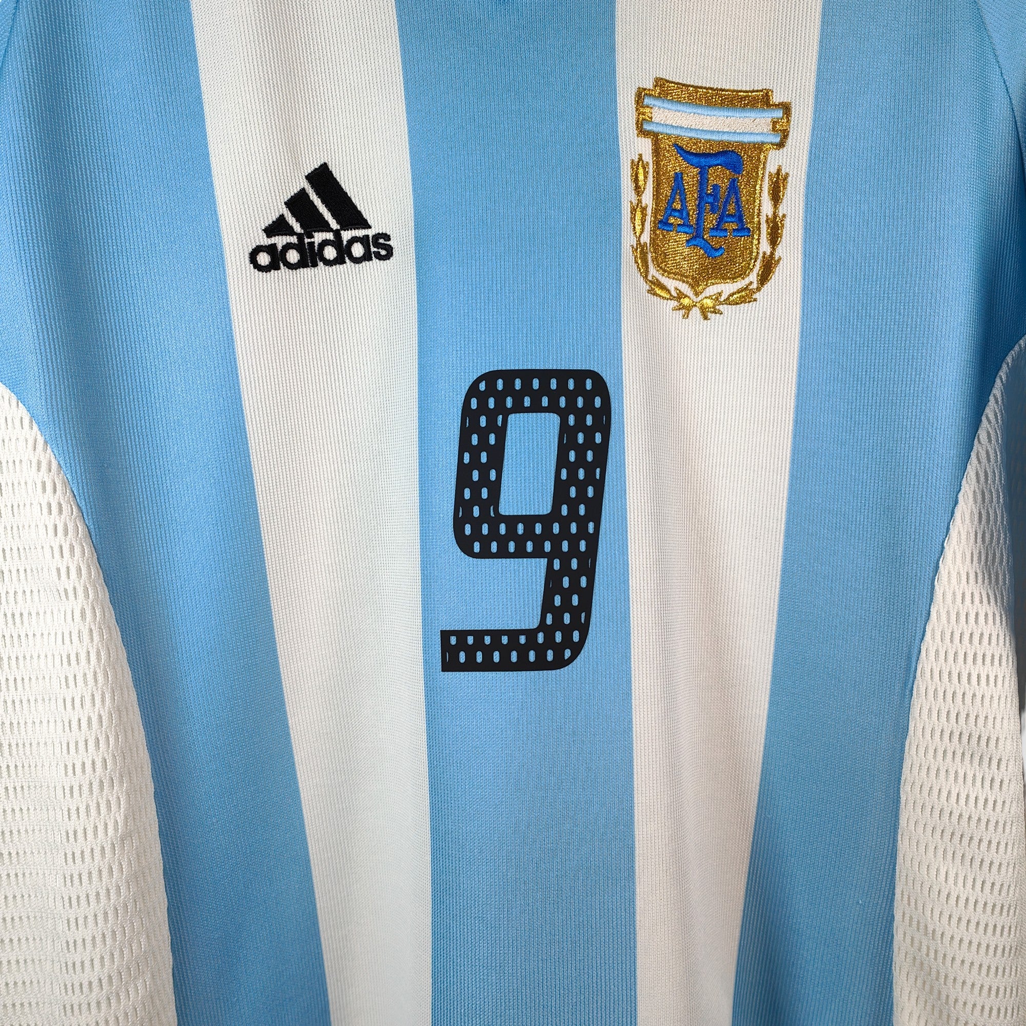 2002 04 Argentina Home Shirt Batistuta 9 M 167309 Adidas Eternal Pitch