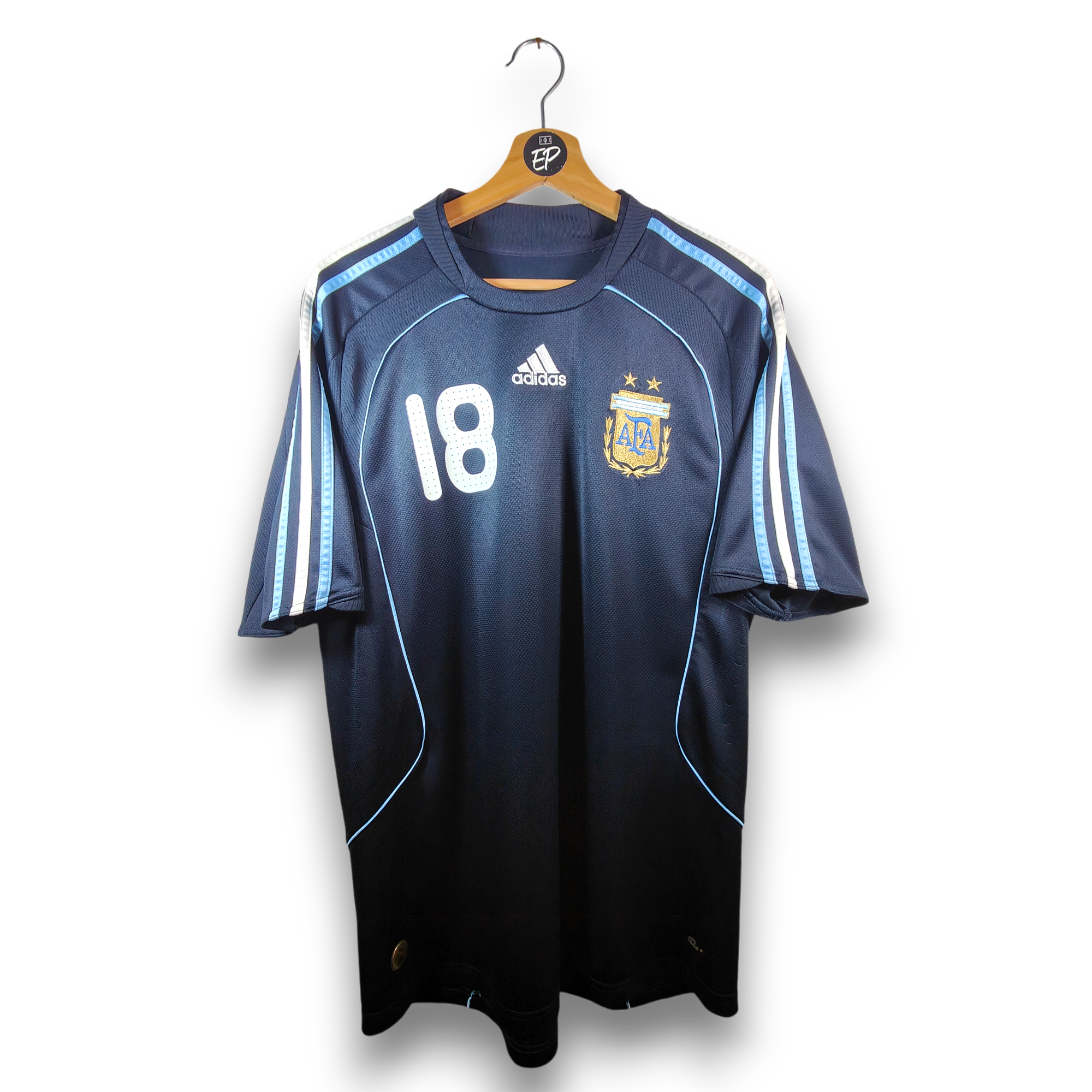2007-08 Argentina Away Shirt Messi #18 (L) 623794 Adidas