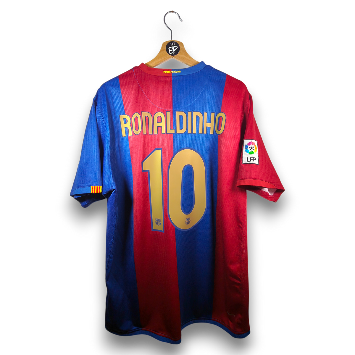 2007-08 blue and red FC Barcelona Nike Ronaldinho #10 shirt