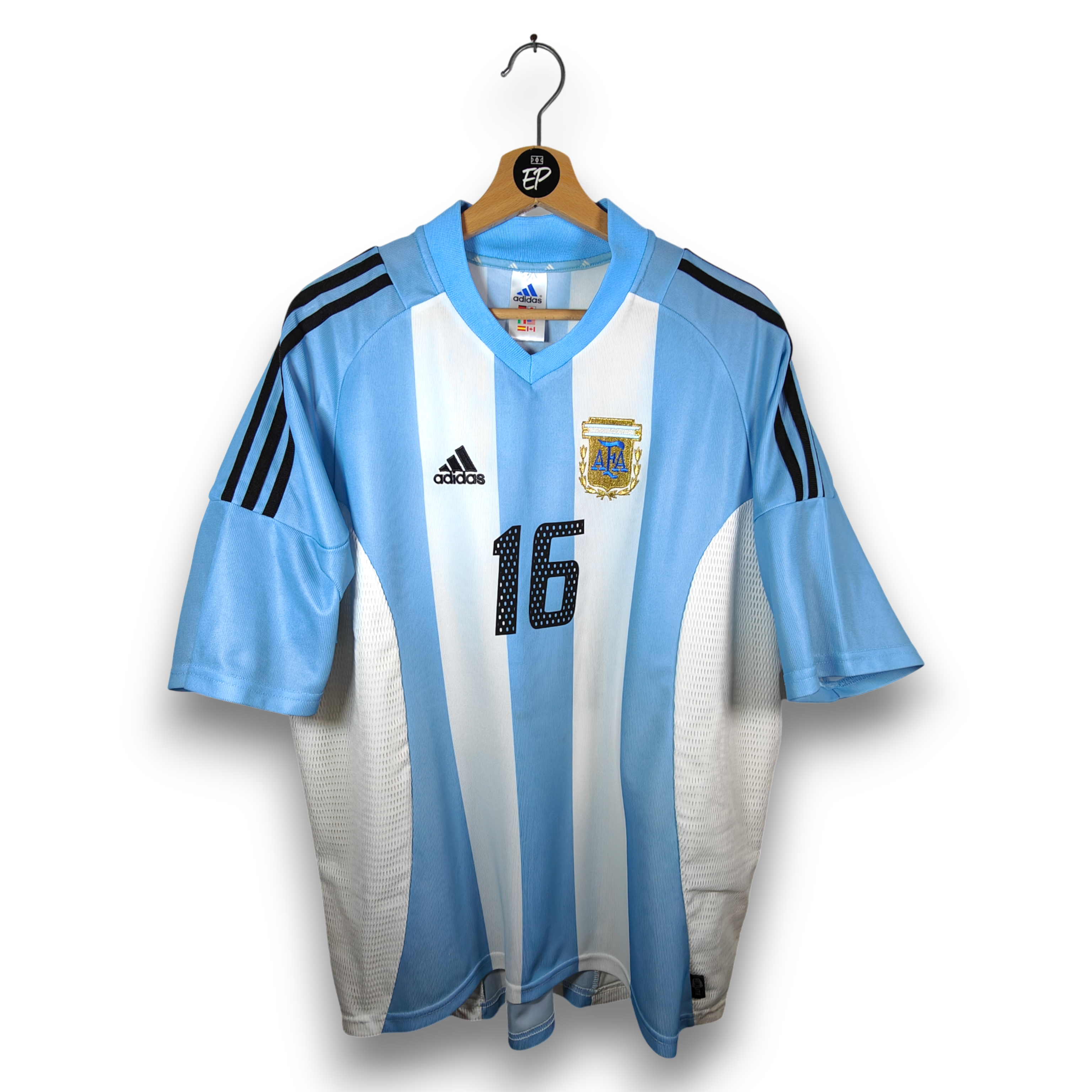 2002-04 Argentina Home Shirt Aimar #16 - 9/10 - (XL) – 167309