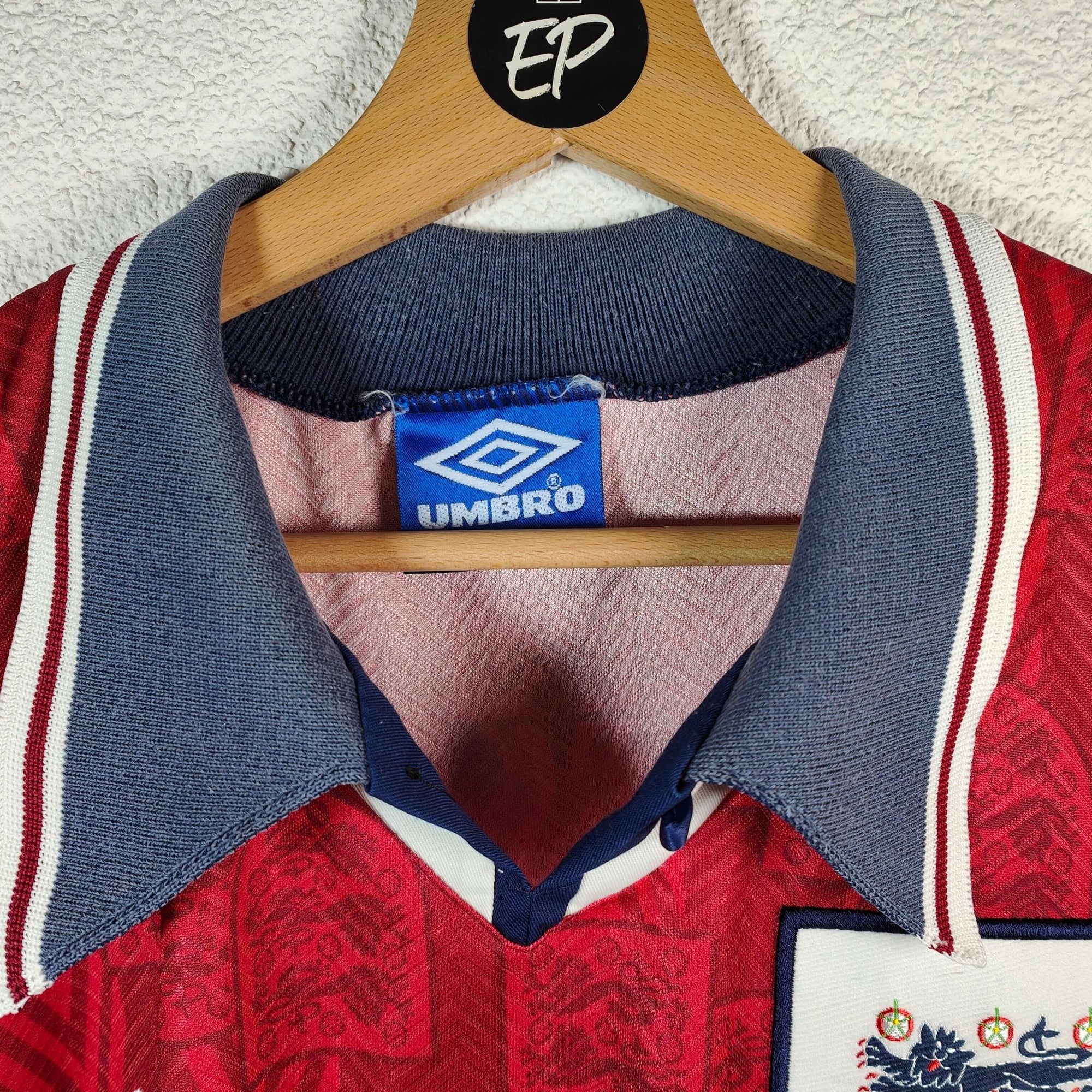 1993 - 95 England Away Shirt Gascoigne 8 - 8.5/10 - (L) - Eternal Pitch