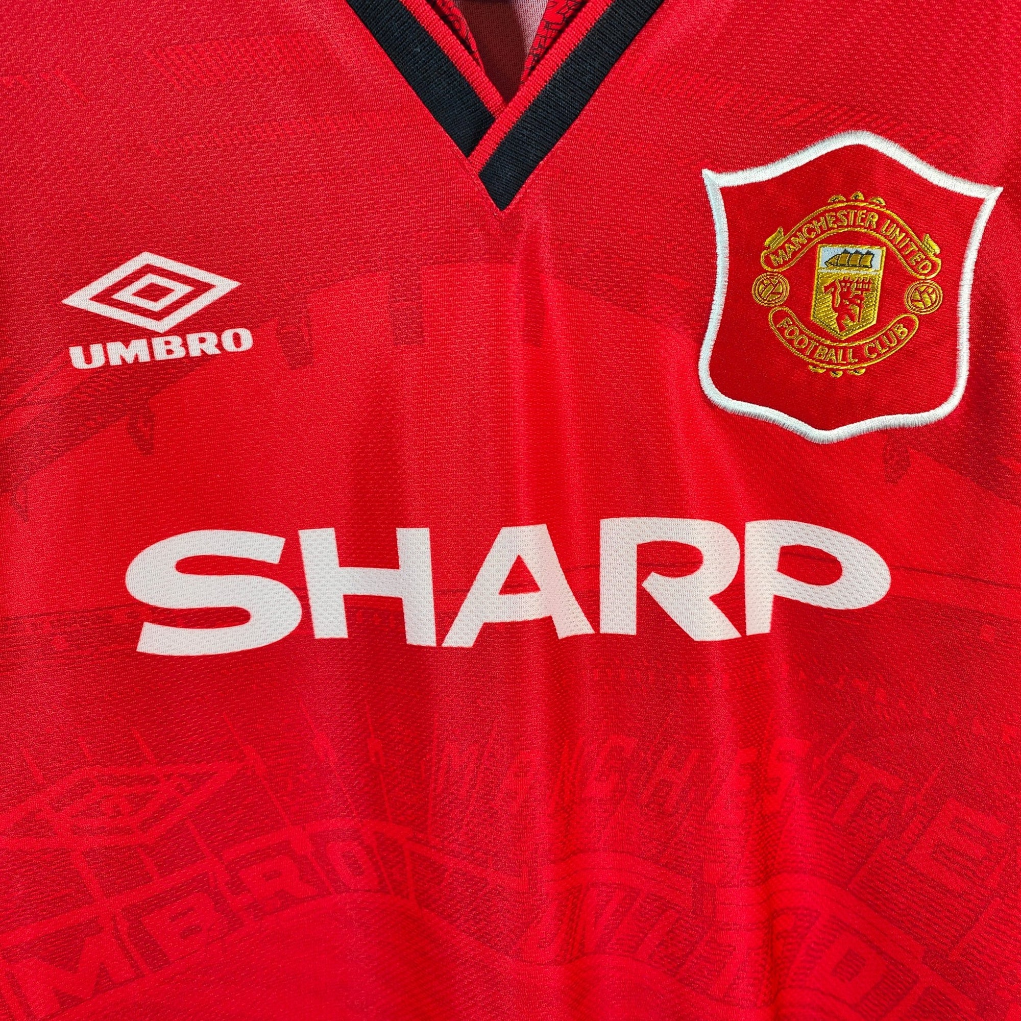 1994 - 96 Manchester United Home Shirt Cantona 7 - 9/10 - (XL) - Eternal Pitch