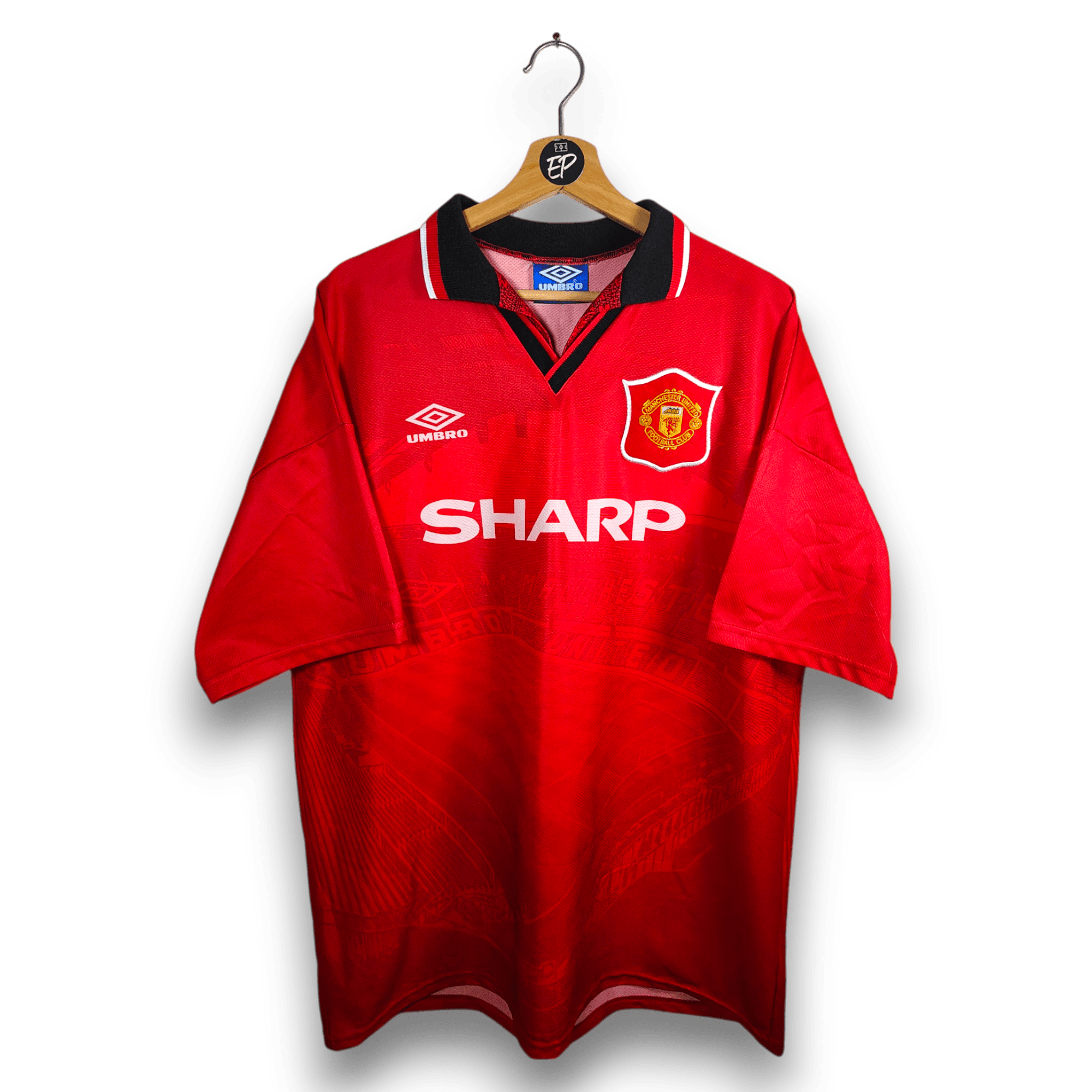 1994 - 96 Manchester United Home Shirt Cantona 7 - 9/10 - (XL) - Eternal Pitch