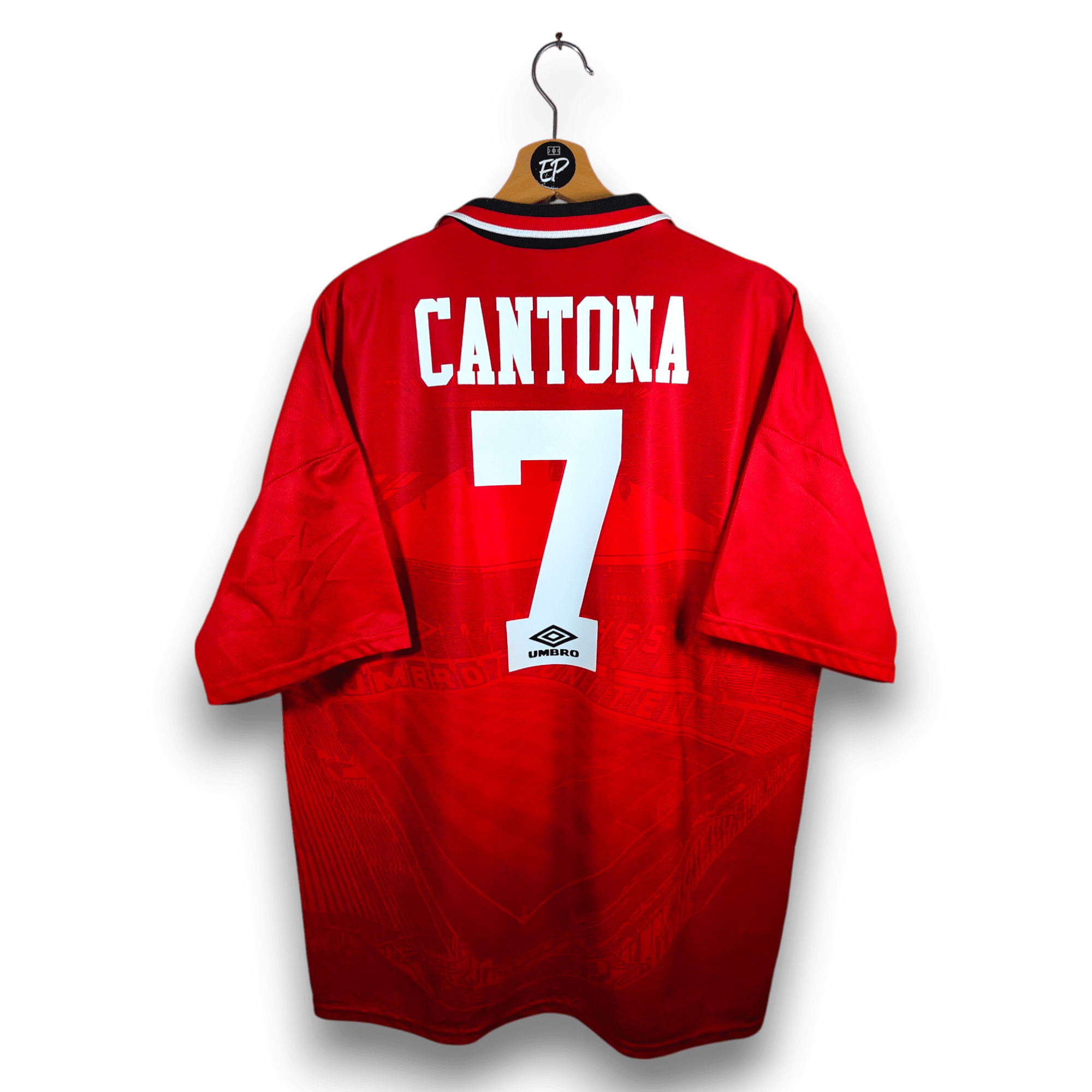 1994 - 96 Manchester United Home Shirt Cantona 7 - 9/10 - (XL) - Eternal Pitch