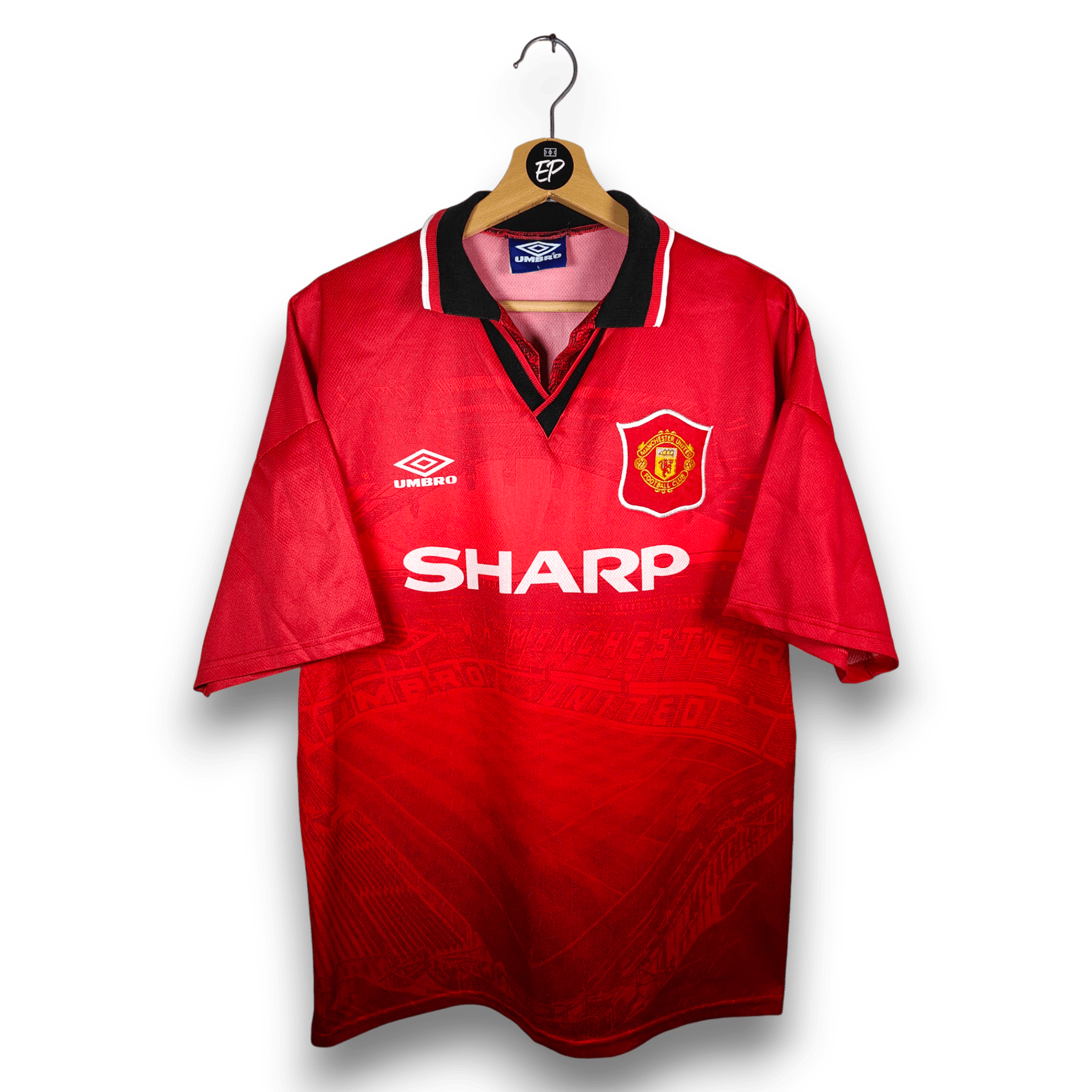 1994 - 96 Manchester United Home Shirt Cantona 7 - 9.5/10 - (L) - Eternal Pitch