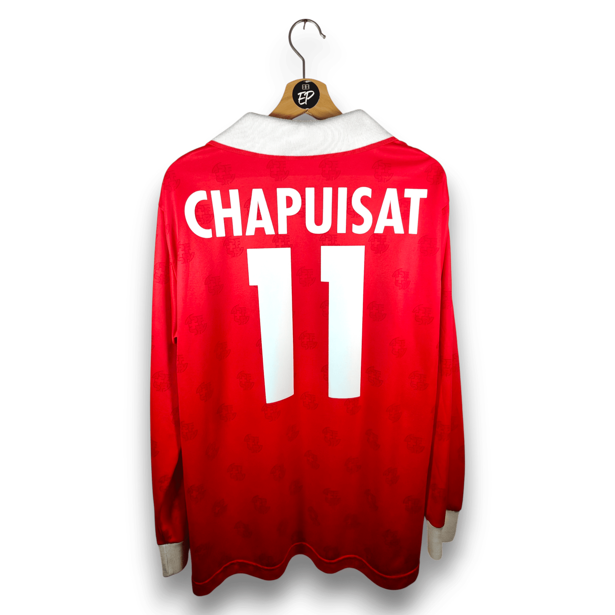 1994 - 96 Switzerland Home Shirt Chapuisat LS 11 - 9/10 - (XL) - Eternal Pitch