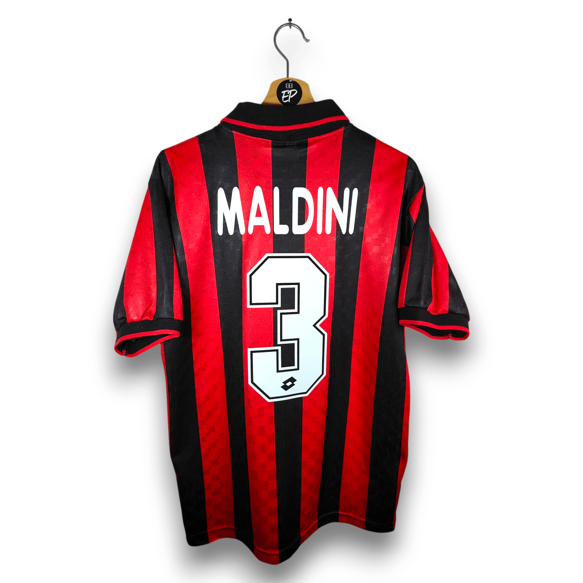 1995 - 96 AC Milan Home Shirt Maldini 3 - 9.5/10 - (M) - Eternal Pitch