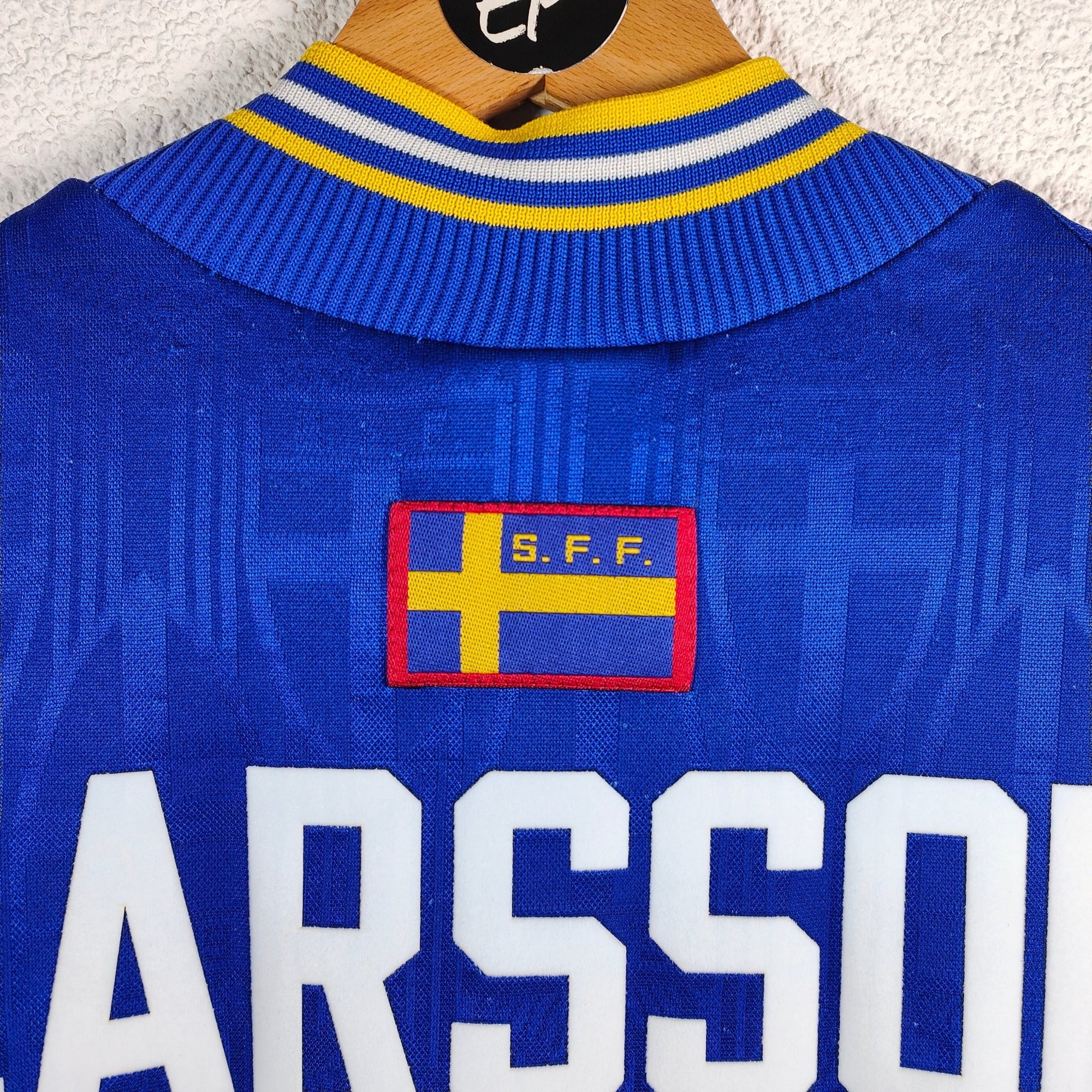 1996 - 98 Sweden Away Shirt Larsson 7 - 8/10 - (M) - Eternal Pitch