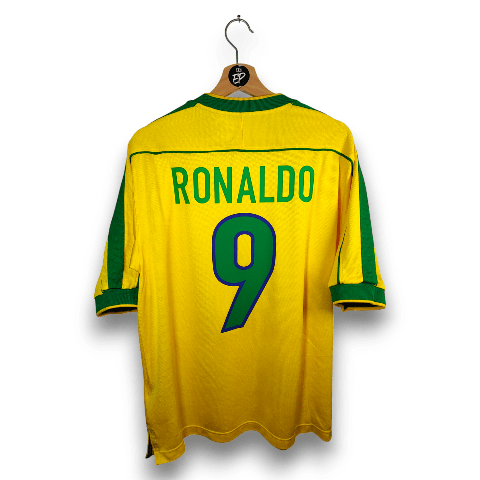 1998 - 00 Brazil Home Shirt Ronaldo 9 - 7.5/10 - (M) - Eternal Pitch