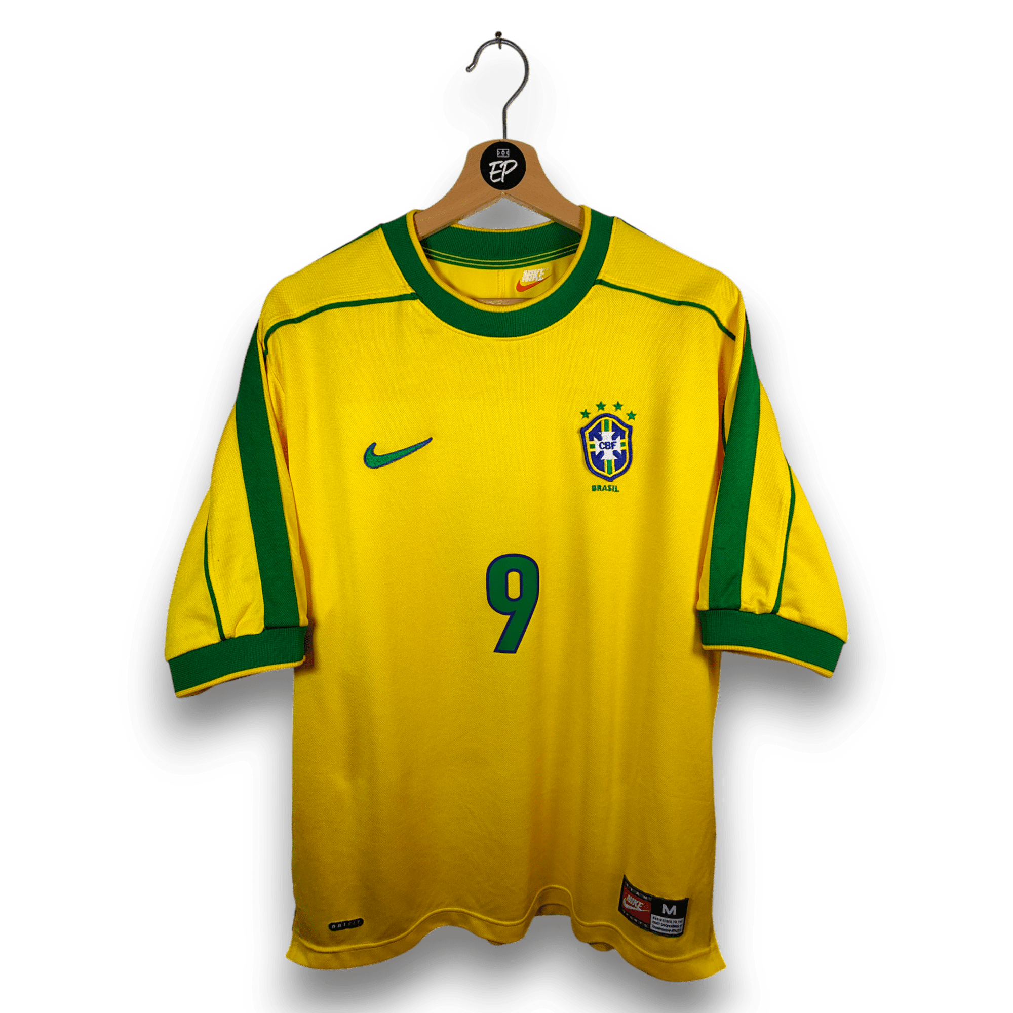1998 - 00 Brazil Home Shirt Ronaldo 9 - 7.5/10 - (M) - Eternal Pitch