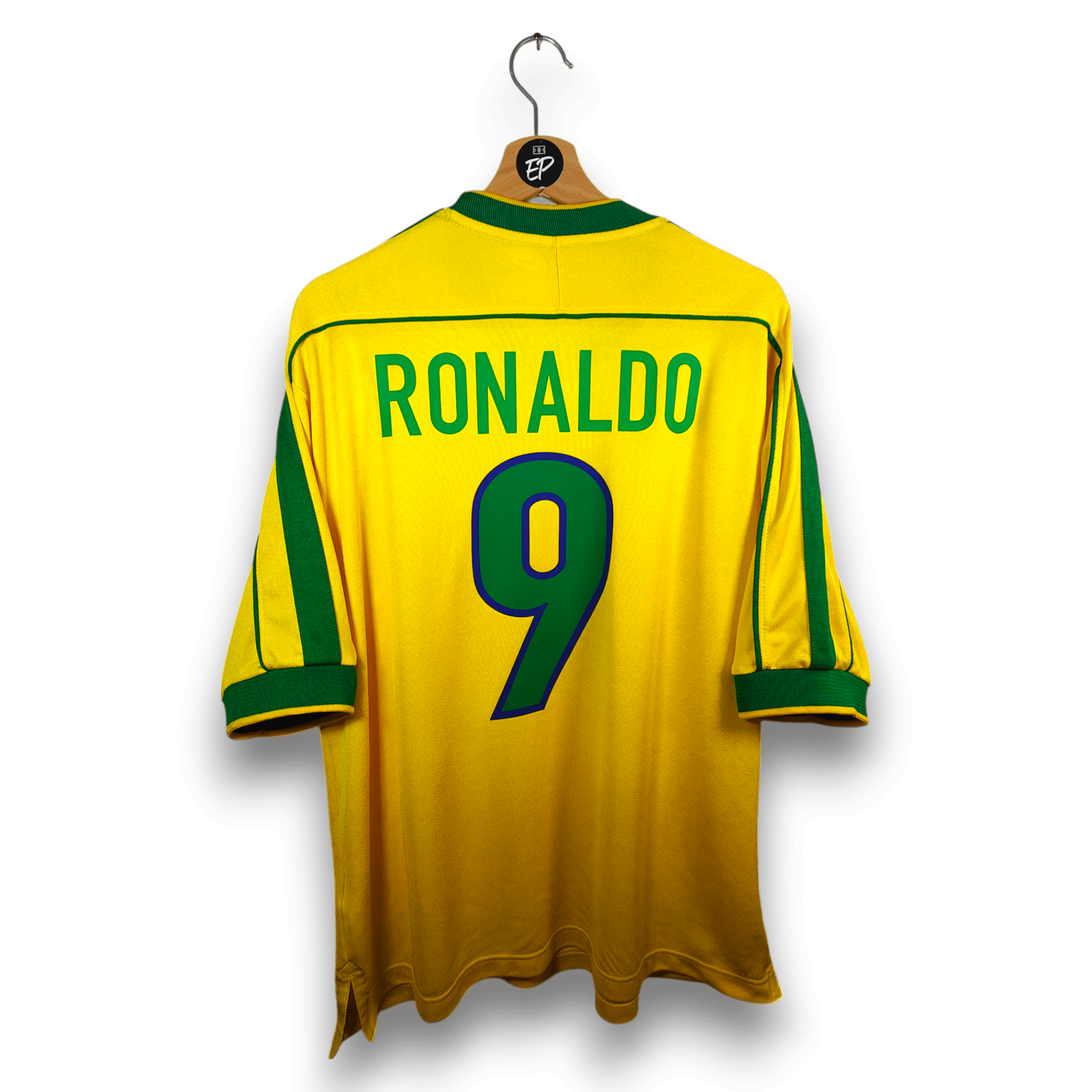 1998 - 00 Brazil Home Shirt Ronaldo 9 - 9.5/10 - (L) - Eternal Pitch
