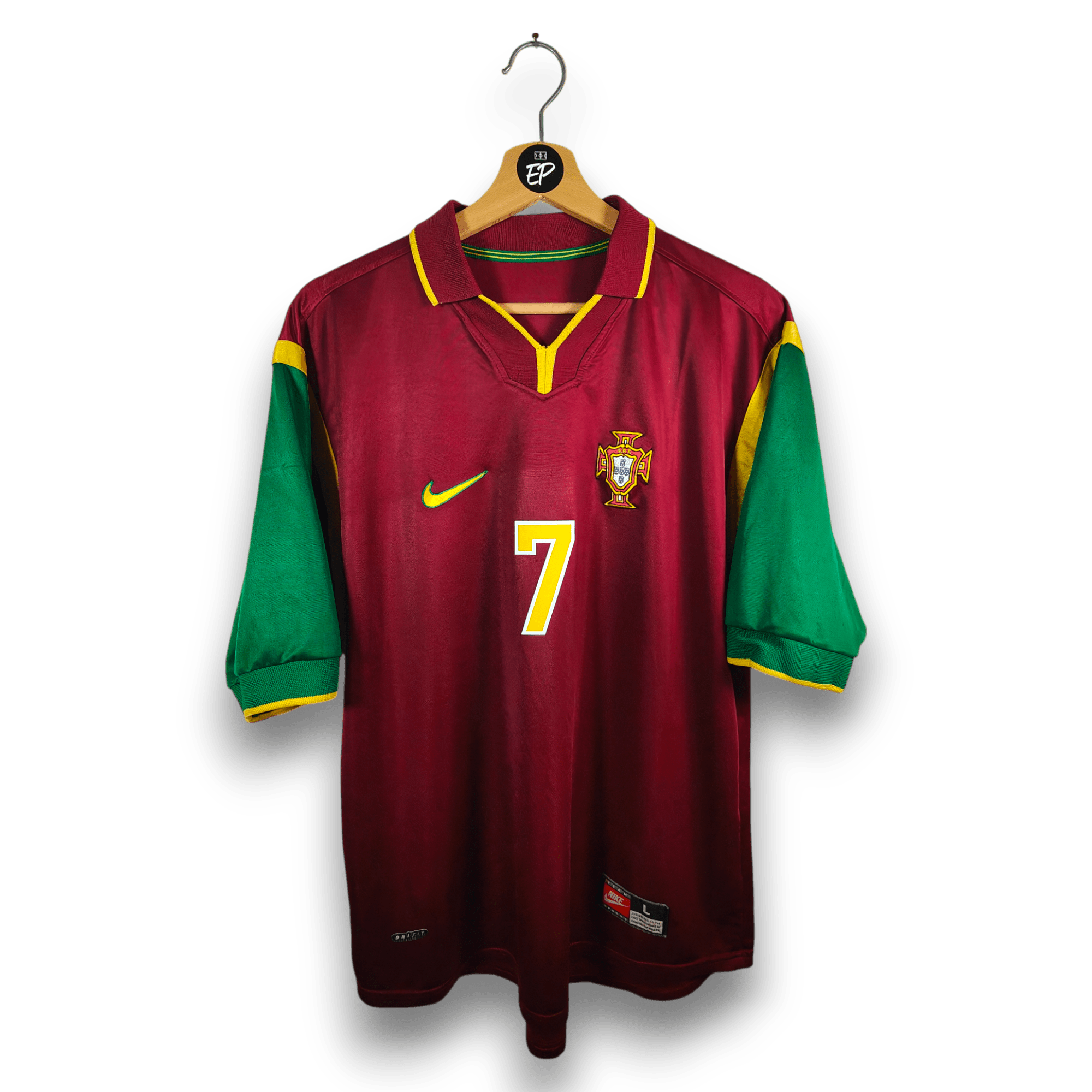 1998 - 00 Portugal Home Shirt Figo 7 - 7/10 - (L) - Eternal Pitch