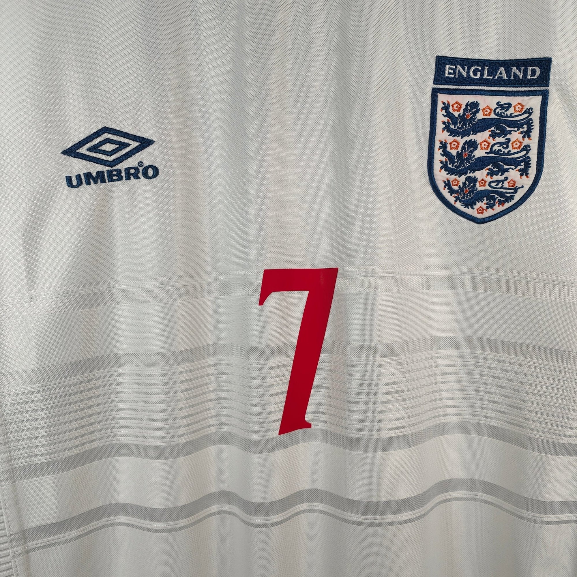 1999 - 01 England Home Shirt Beckham 7 - 9/10 - (L) - Eternal Pitch