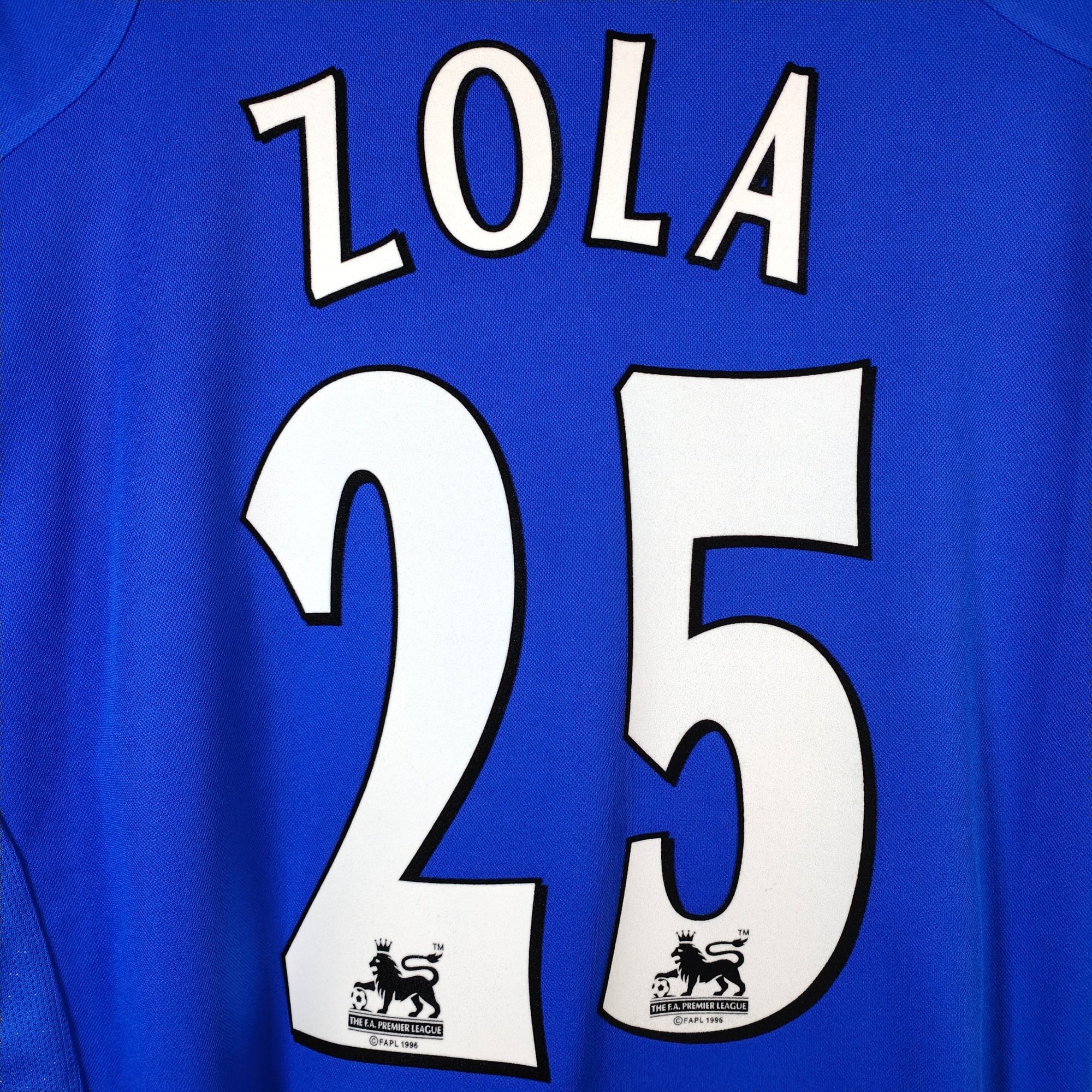 2001 - 03 Chelsea Home Shirt Zola 25 - 9.5/10 - (XL) - Eternal Pitch