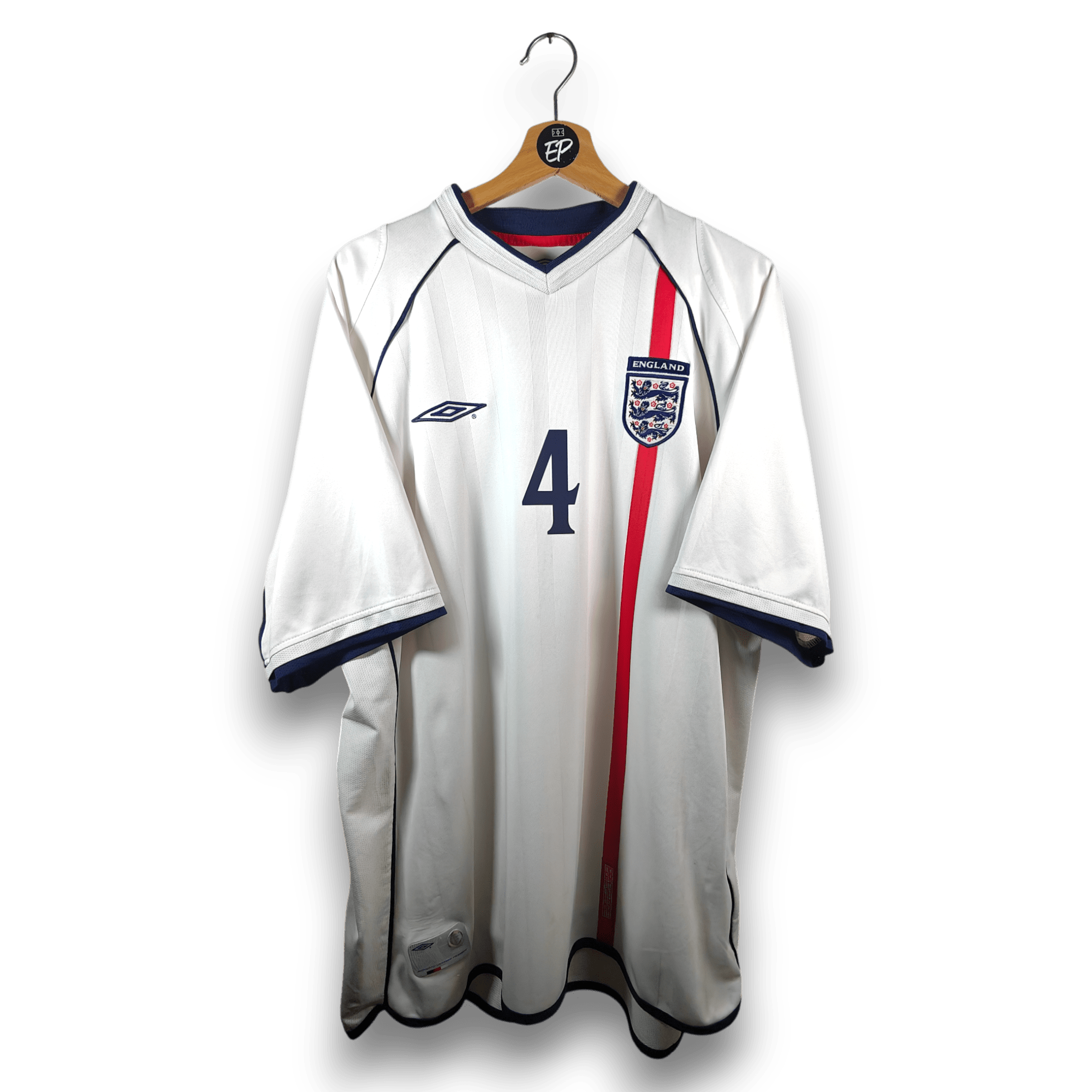 2001 - 03 England Home Shirt Gerrard 4 - 8.5/10 - (XL) - Eternal Pitch