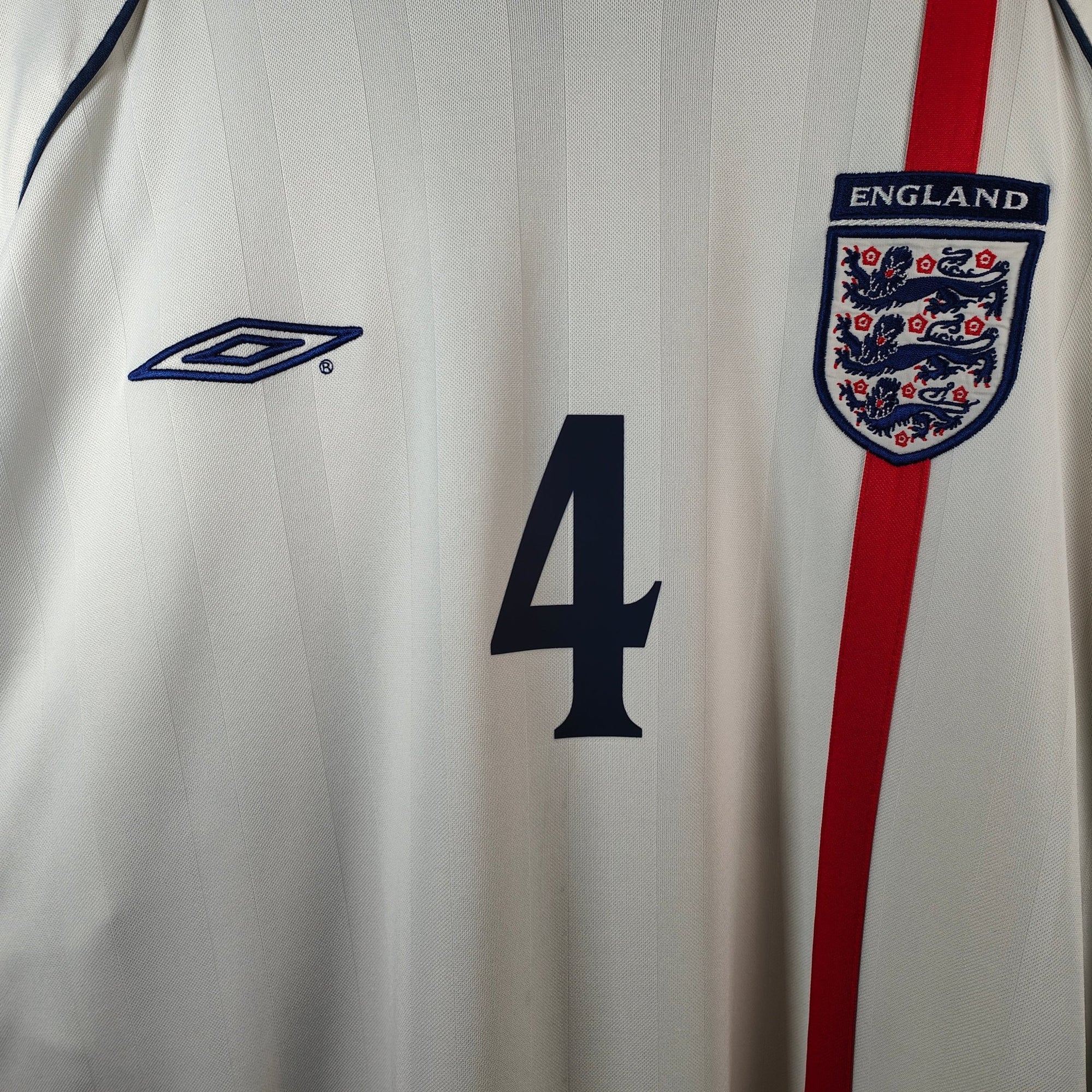2001 - 03 England Home Shirt Gerrard 4 - 8.5/10 - (XL) - Eternal Pitch