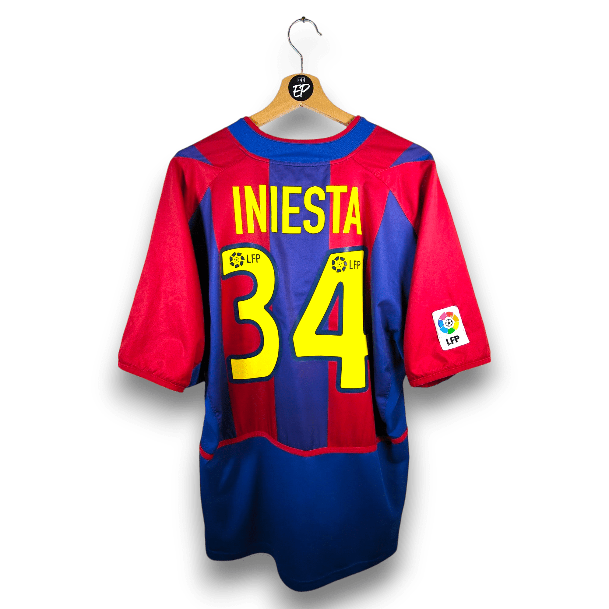 2002 - 03 FC Barcelona Home Shirt Iniesta 34 (L) - Eternal Pitch