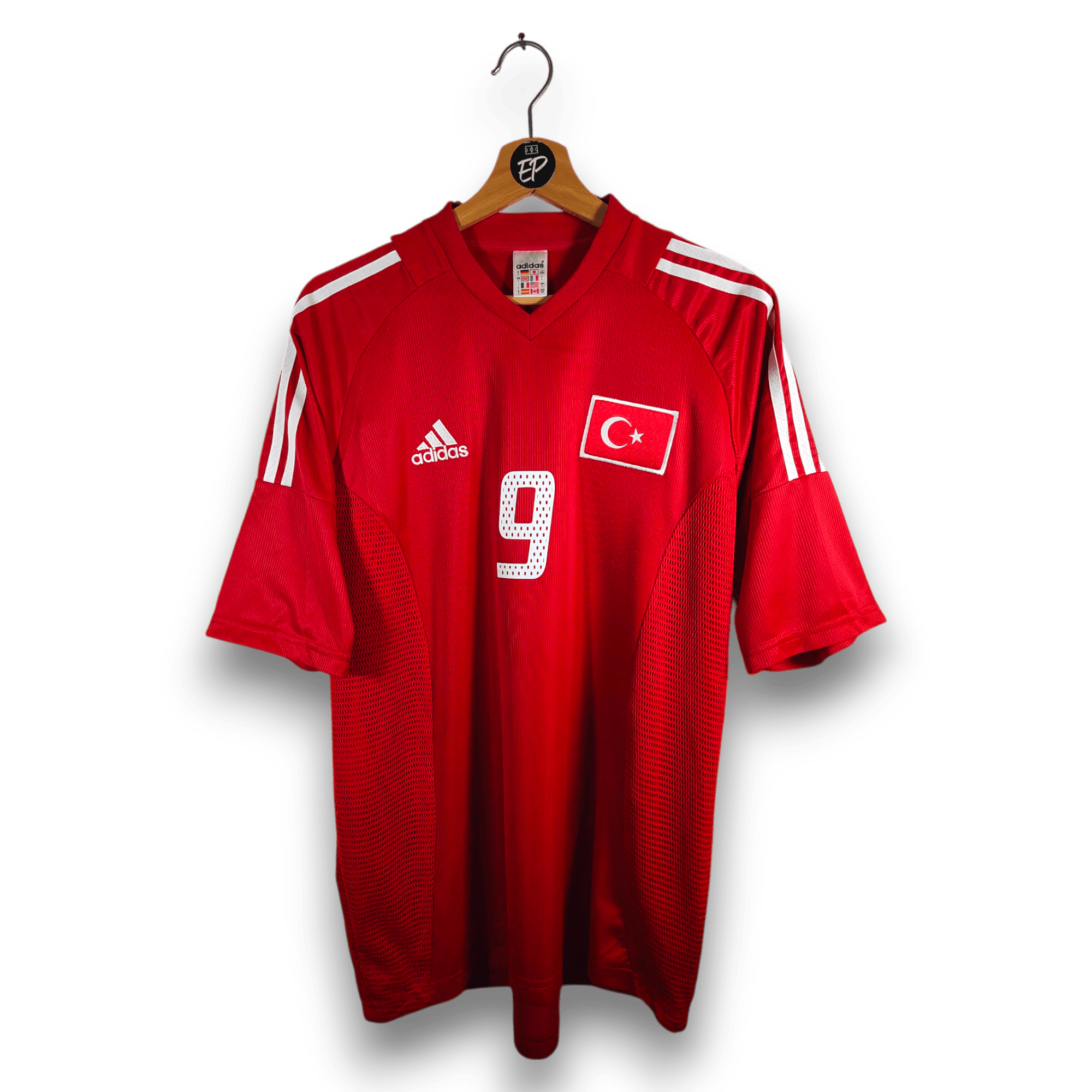 2002 - 03 Turkey Home Shirt Hakan Sukur 9 - 9.5/10 - (L) - Eternal Pitch