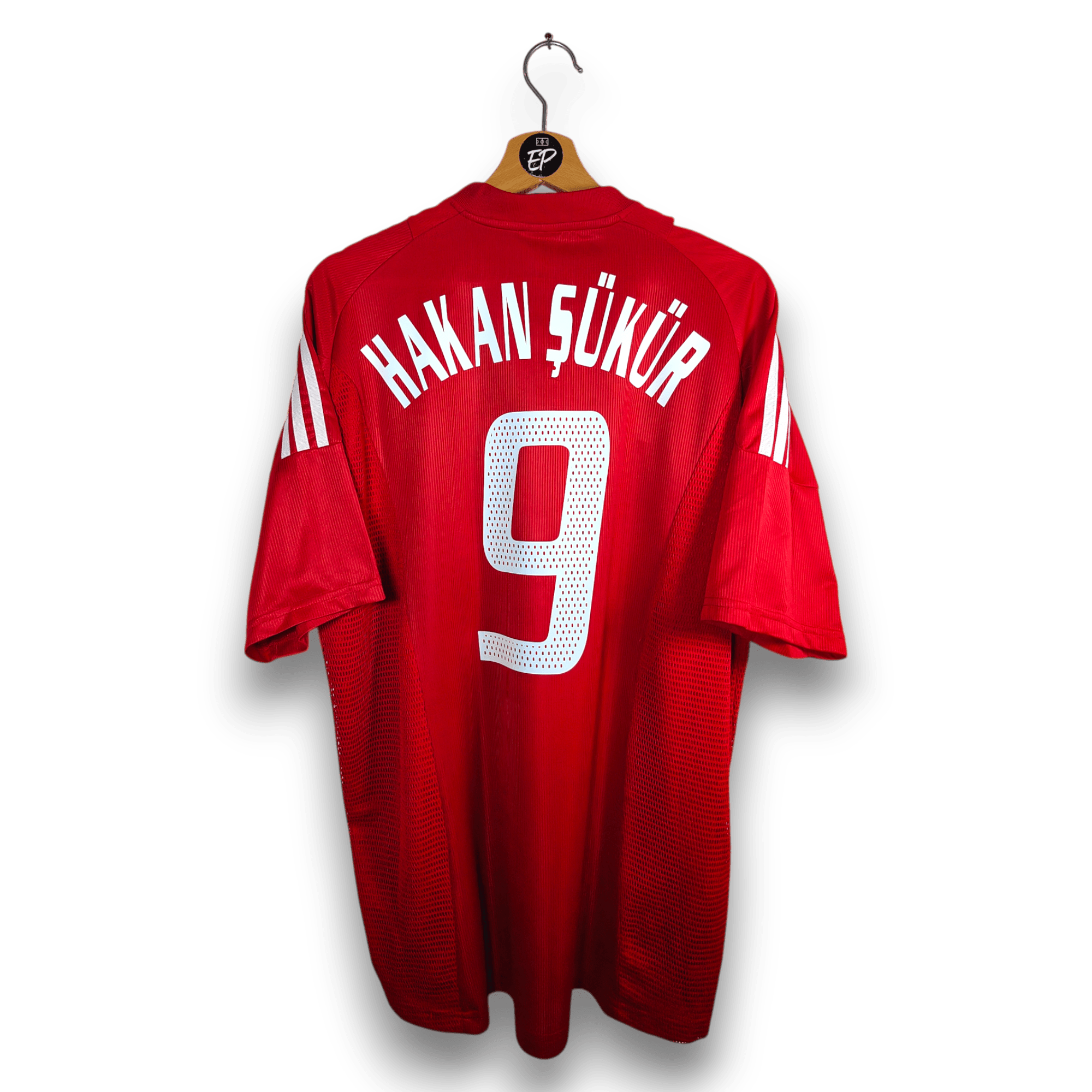 2002 - 03 Turkey Home Shirt Hakan Sukur 9 - 9.5/10 - (L) - Eternal Pitch