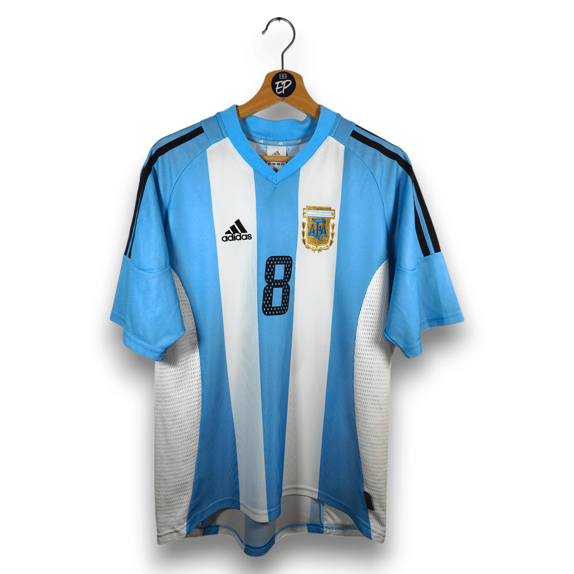 2002 - 04 Argentina Home Shirt Zanetti 8 - 9.5/10 - (M) - Eternal Pitch