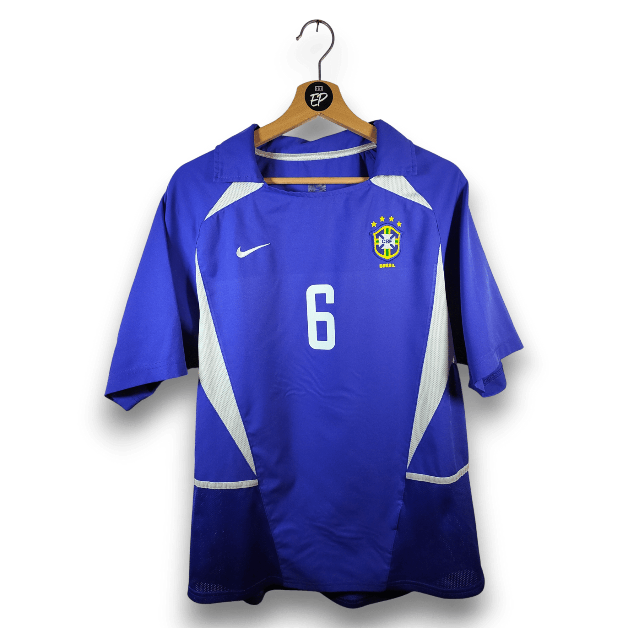 2002 - 04 Brazil Away Shirt Roberto Carlos 6 - 9.5/10 - (M) - Eternal Pitch