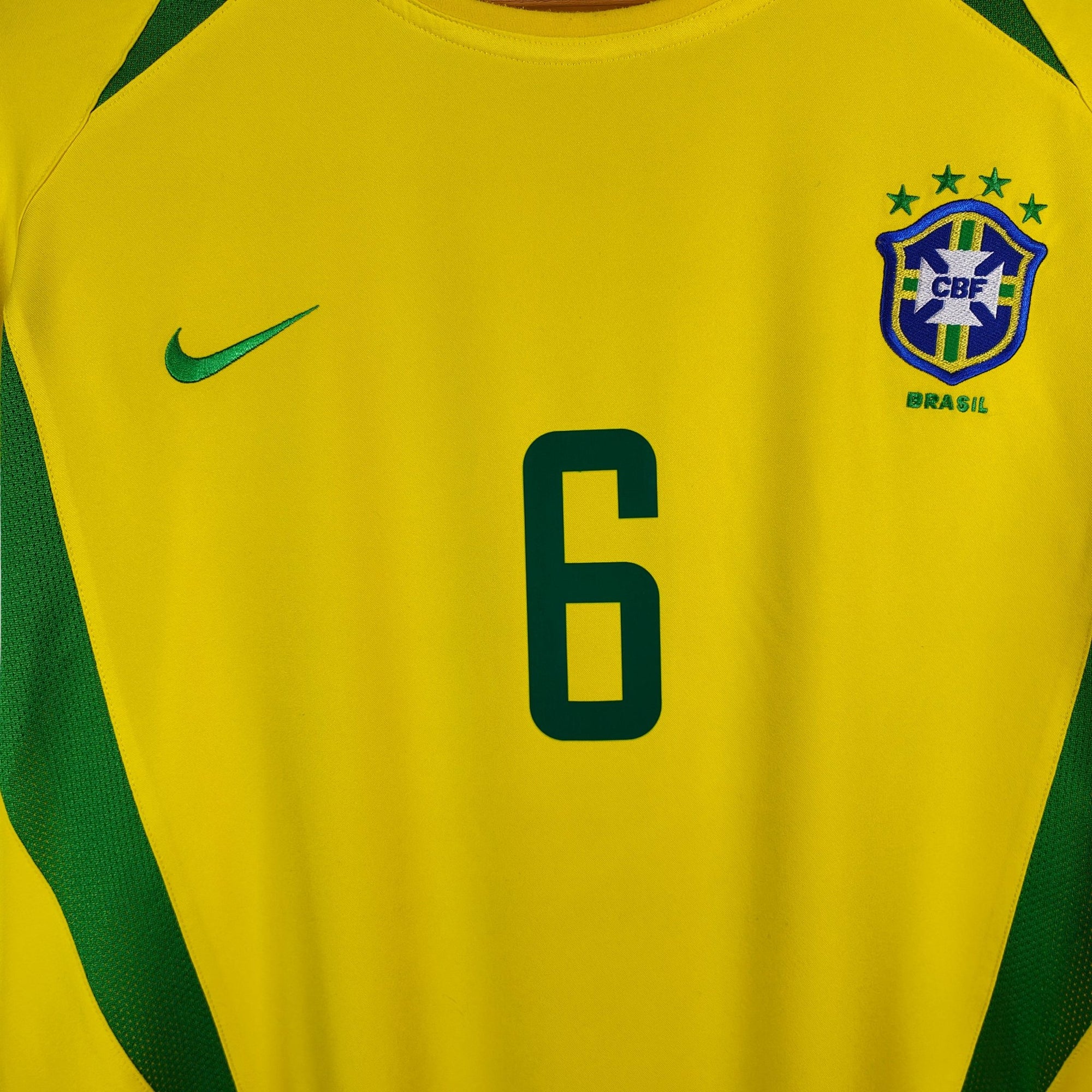 2002 - 04 Brazil Home Shirt Roberto Carlos 6 - 8.5/10 - (XL) - Eternal Pitch
