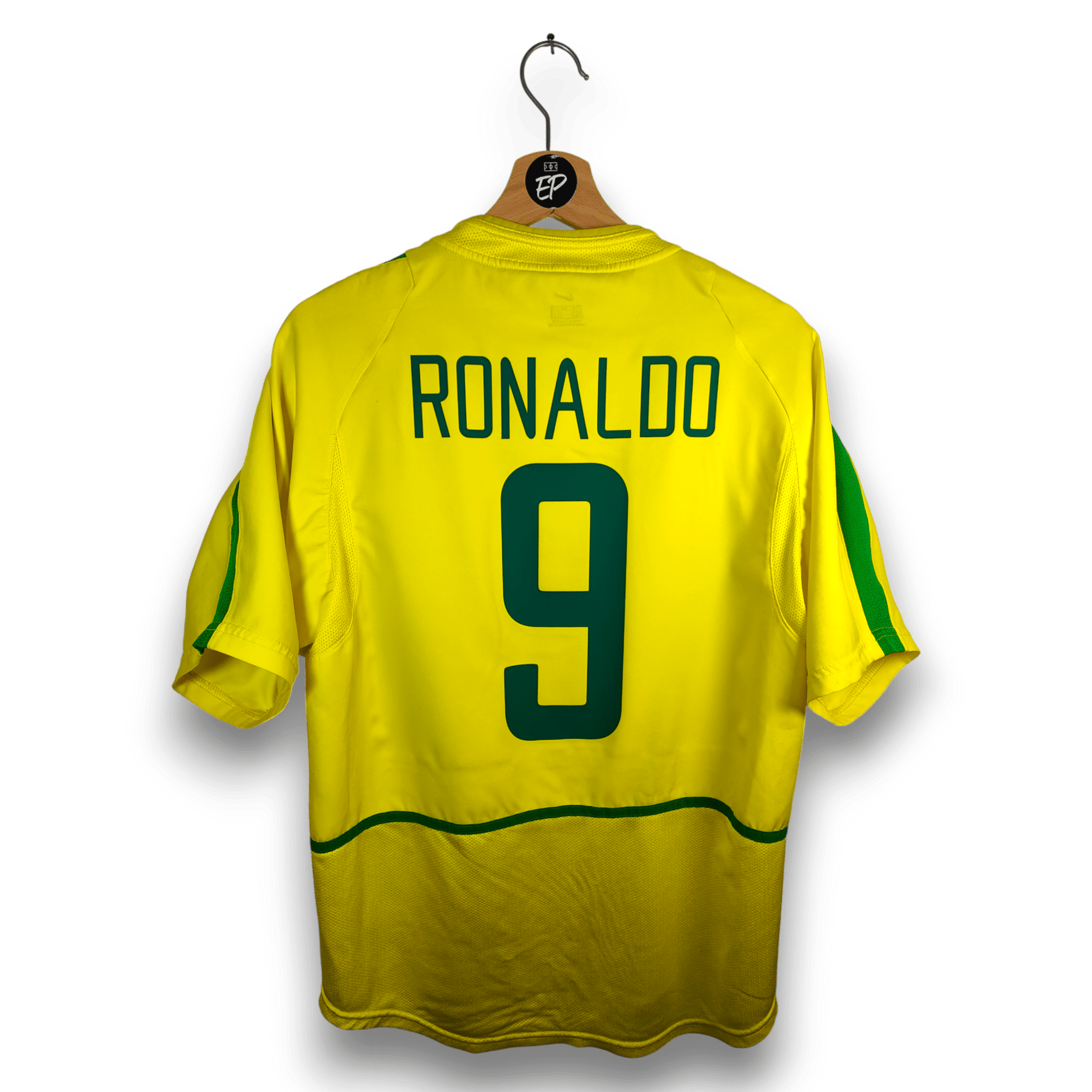 2002 - 04 Brazil Home Shirt Ronaldo 9 - 8/10 - (M) - Eternal Pitch