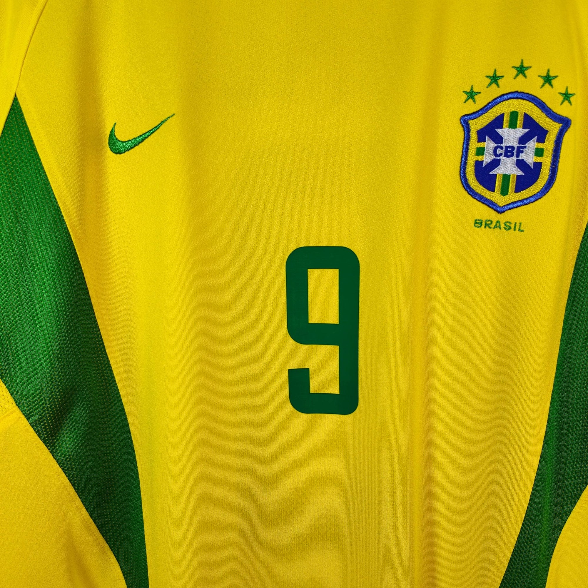 2002 - 04 Brazil Home Shirt Ronaldo 9 - 9/10 - (M) - Eternal Pitch