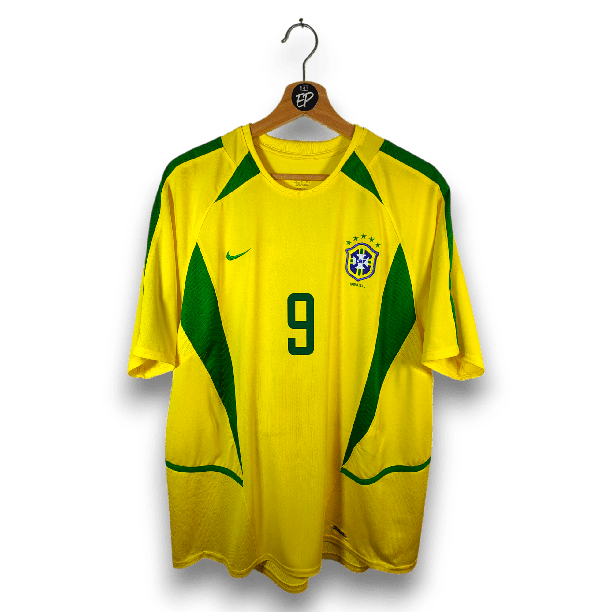 2002 - 04 Brazil Home Shirt Ronaldo 9 - 9/10 - (M) - Eternal Pitch