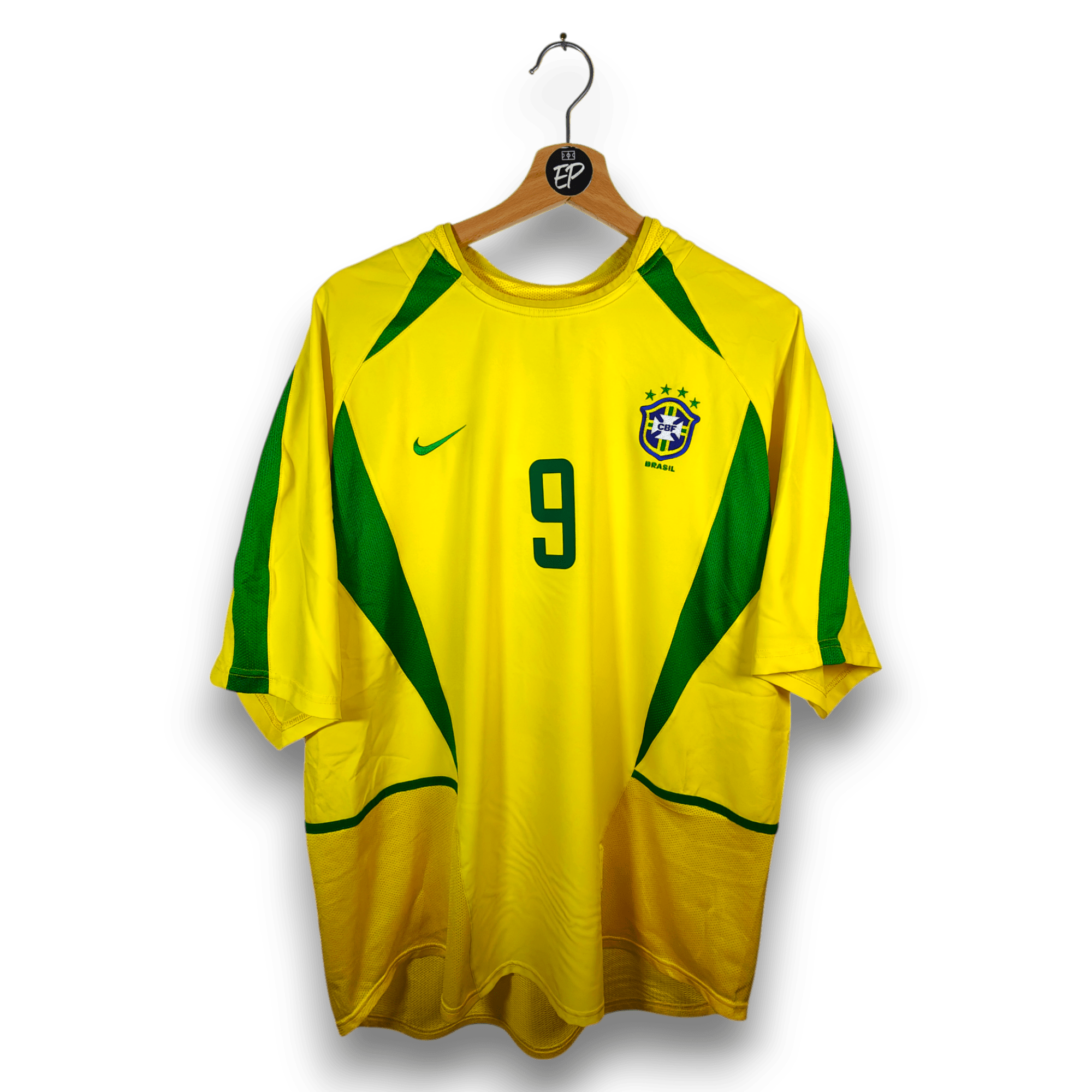 2002 - 04 Brazil Home Shirt Ronaldo 9 - 9/10 - (XL) - Eternal Pitch