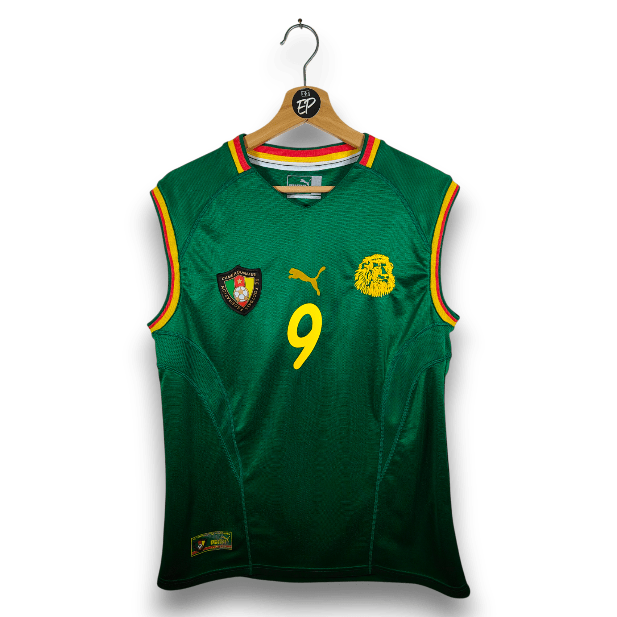 2002 Cameroon Home Shirt Eto'o 9 - 8.5/10 - (L) - Eternal Pitch