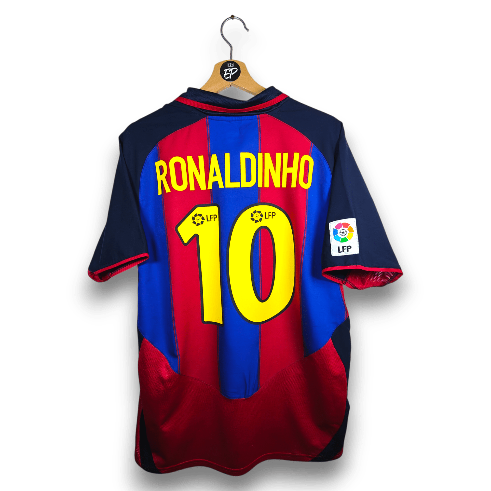 2003 - 04 FC Barcelona Home Shirt Ronaldinho 10 - 9/10 - (M) - Eternal Pitch