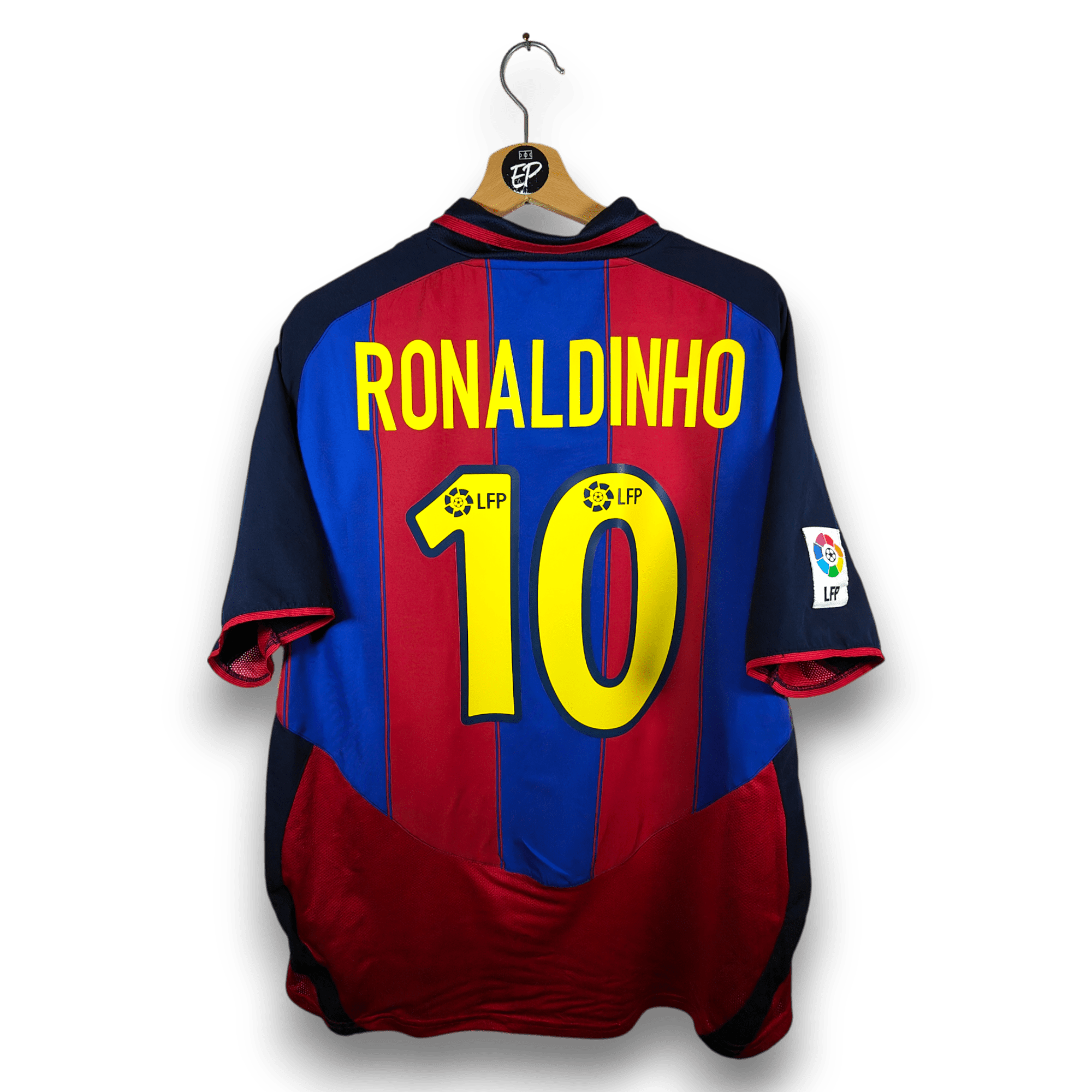 2003 - 04 FC Barcelona Home Shirt Ronaldinho 10 - 9.5/10 - (L) - Eternal Pitch