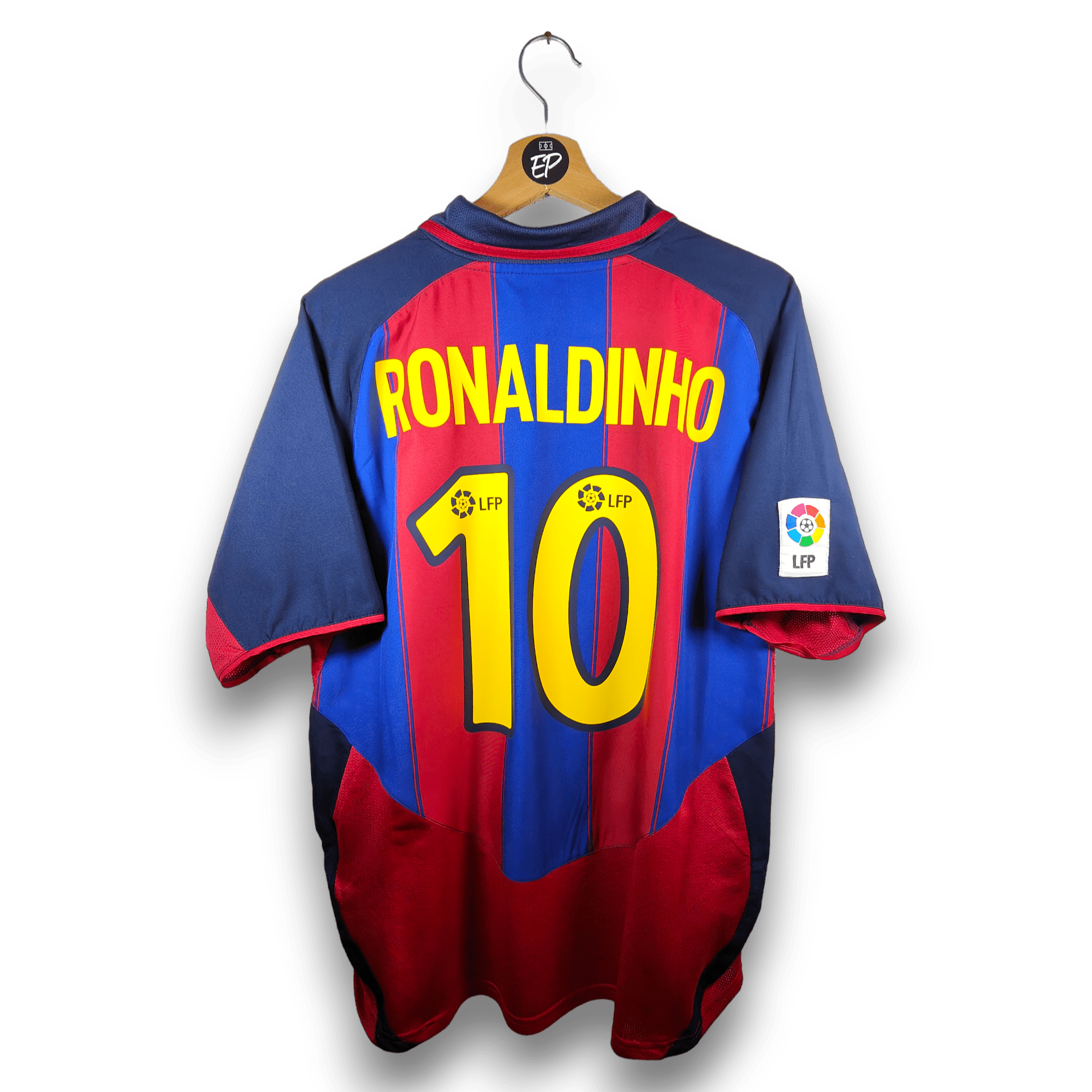 2003 - 04 FC Barcelona Home Shirt Ronaldinho 10 (M) - Eternal Pitch
