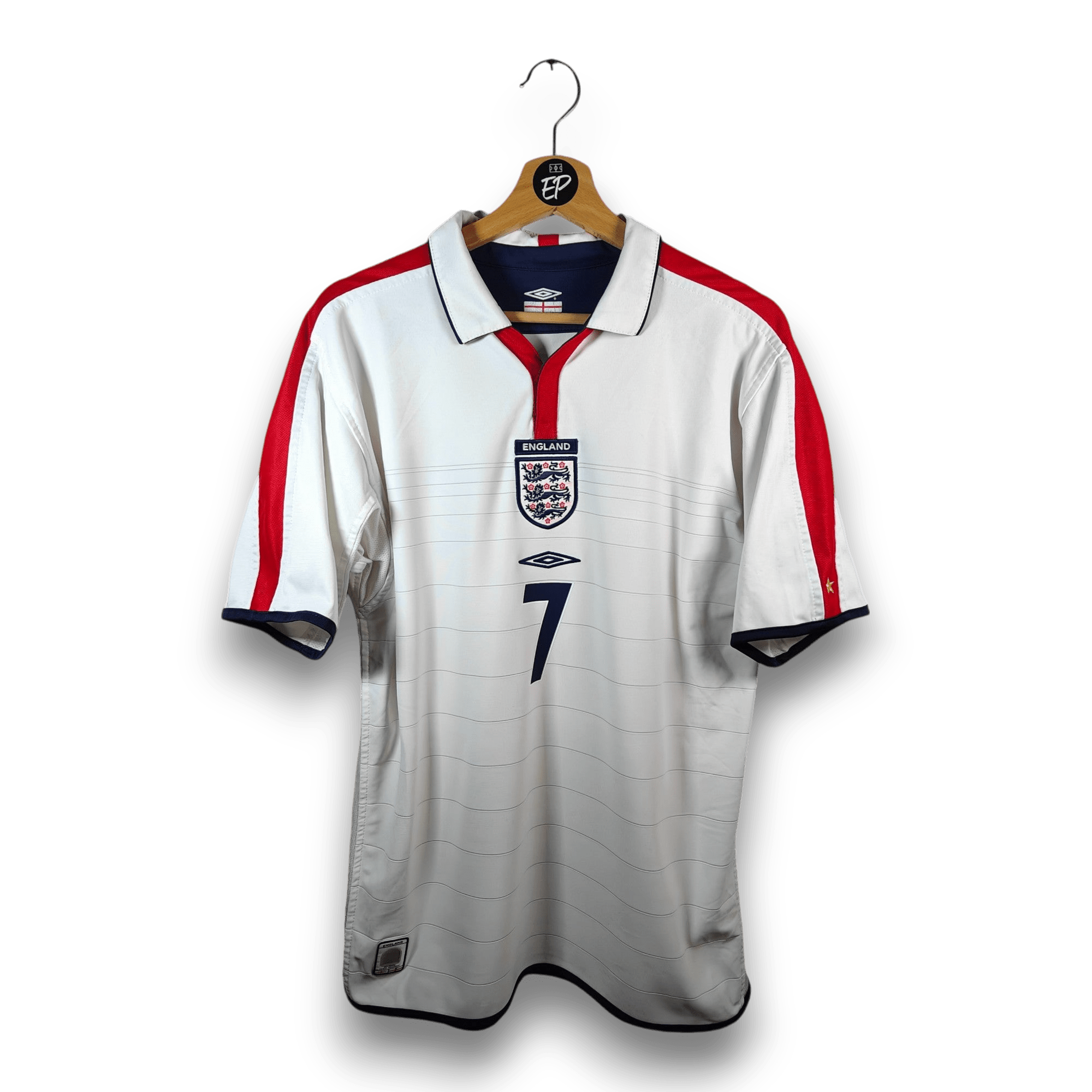 2003 - 05 England Home Shirt Beckham 7 - 8.5/10 - (M) - Eternal Pitch