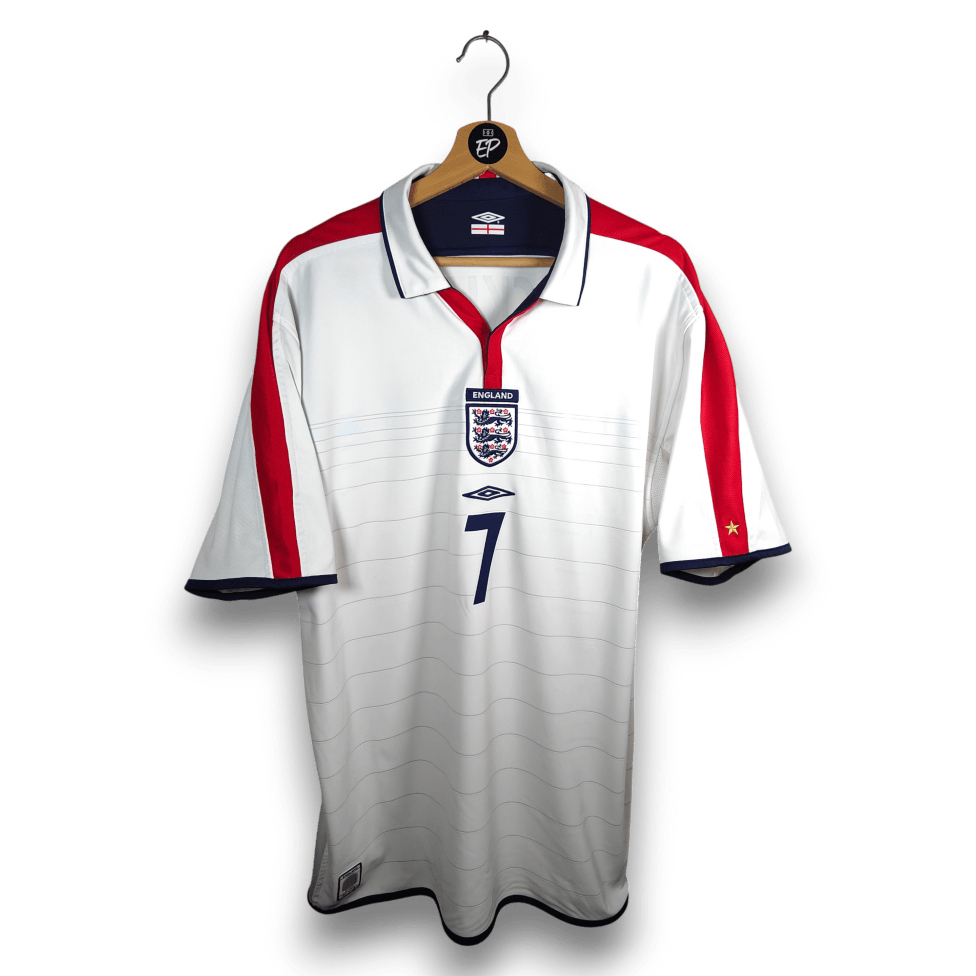 2003 - 05 England Home Shirt Beckham 7 - 9/10 - (XL) - Eternal Pitch