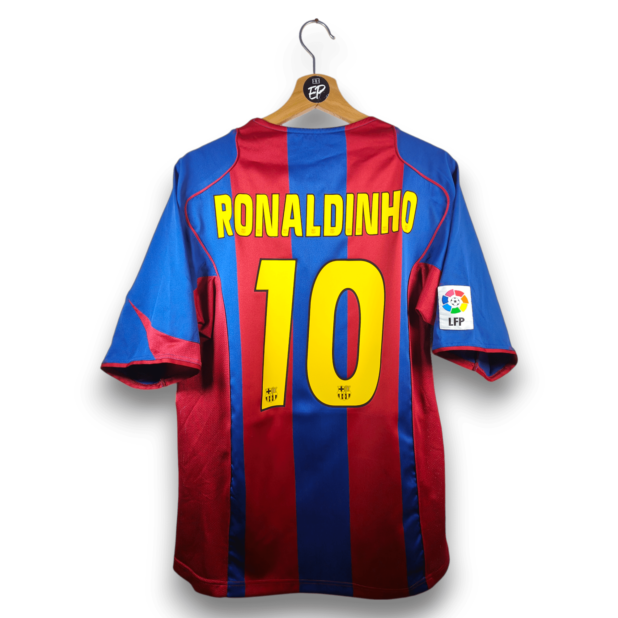 2004 - 05 FC Barcelona Home Shirt Ronaldinho 10 - 9.5/10 - (M) - Eternal Pitch