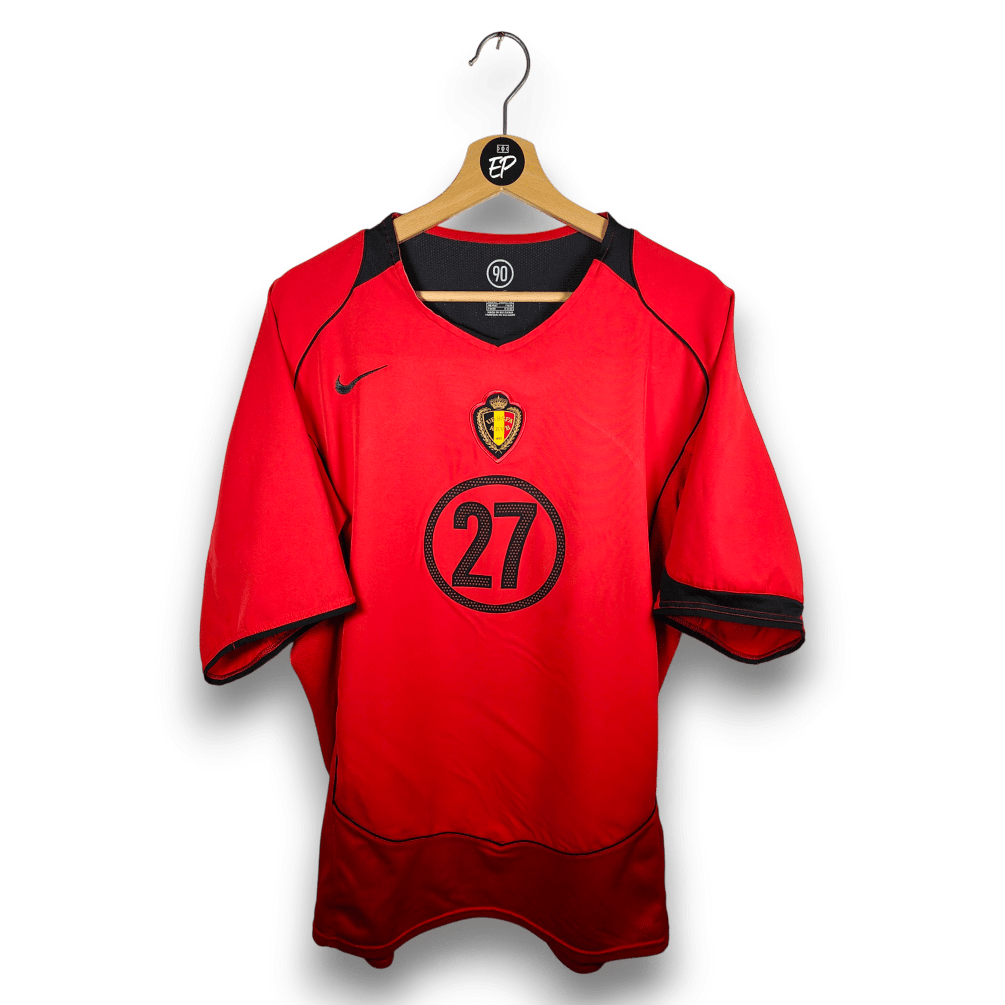 2004 - 06 Belgium Home Shirt Kompany 27 - 9/10 - (XL) - Eternal Pitch