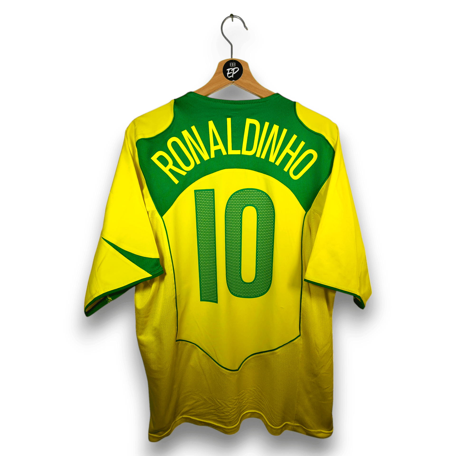 2004-06 Brazil Home Shirt Ronaldinho #10 - 9/10 - (L) – 116603