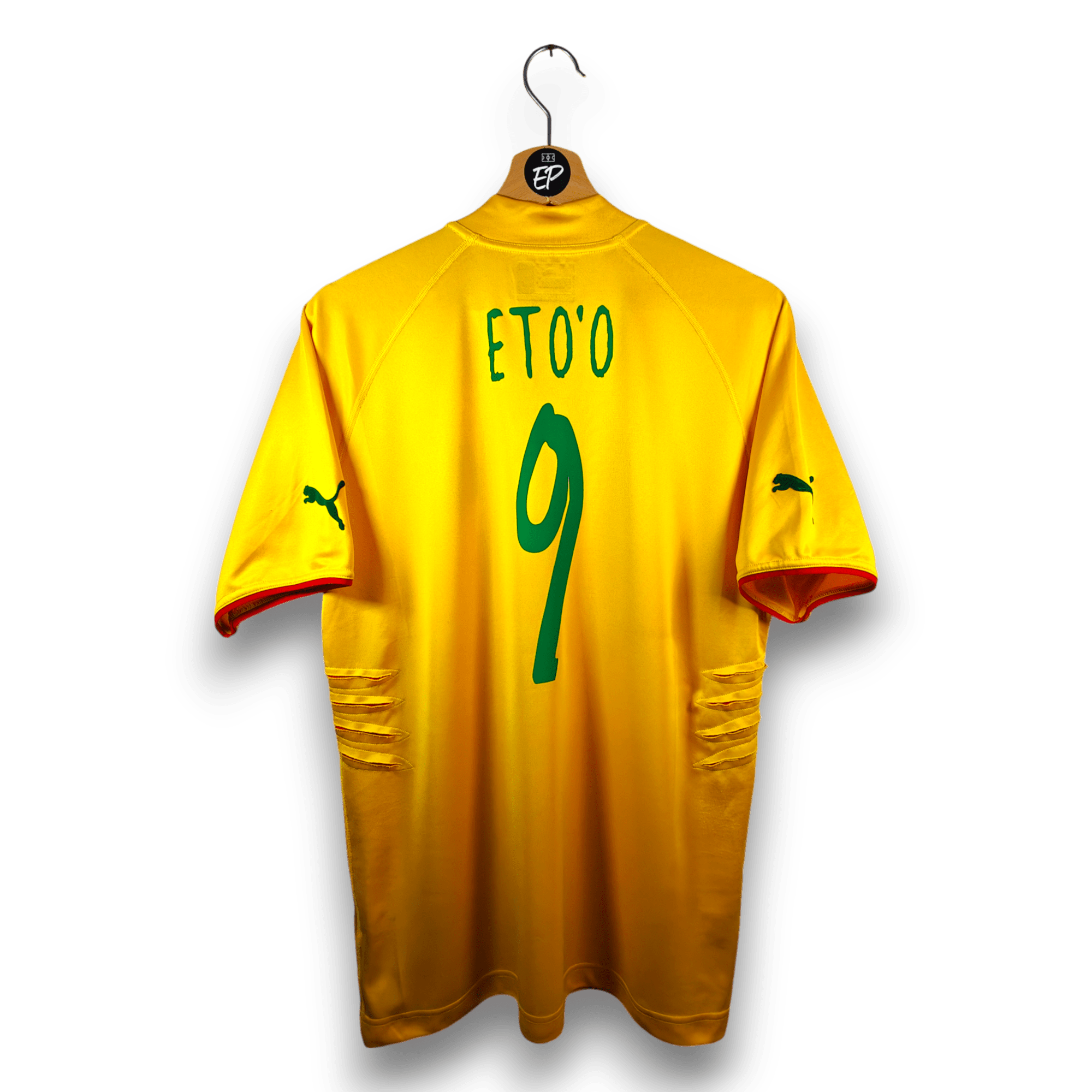 2004 - 06 Cameroon Away Shirt Eto'o 9 - 9/10 - (L) - Eternal Pitch