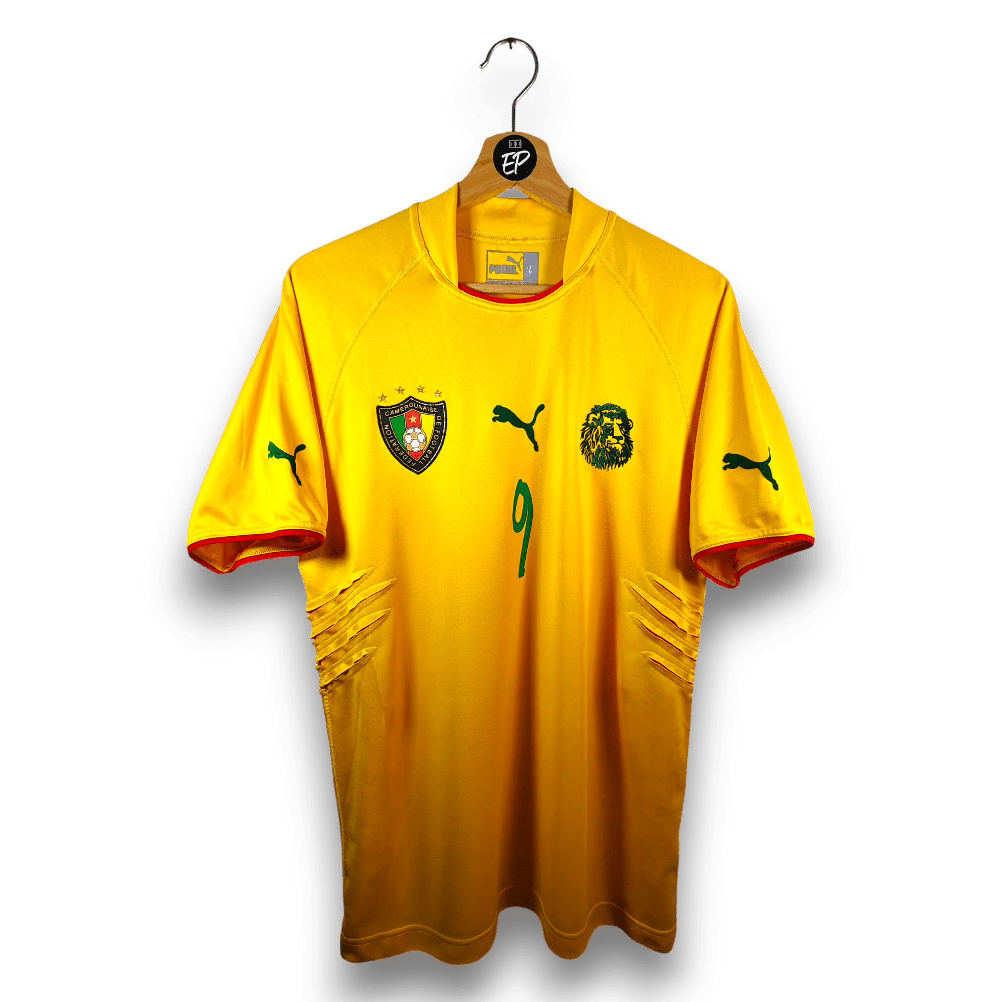 2004 - 06 Cameroon Away Shirt Eto'o 9 - 9/10 - (L) - Eternal Pitch