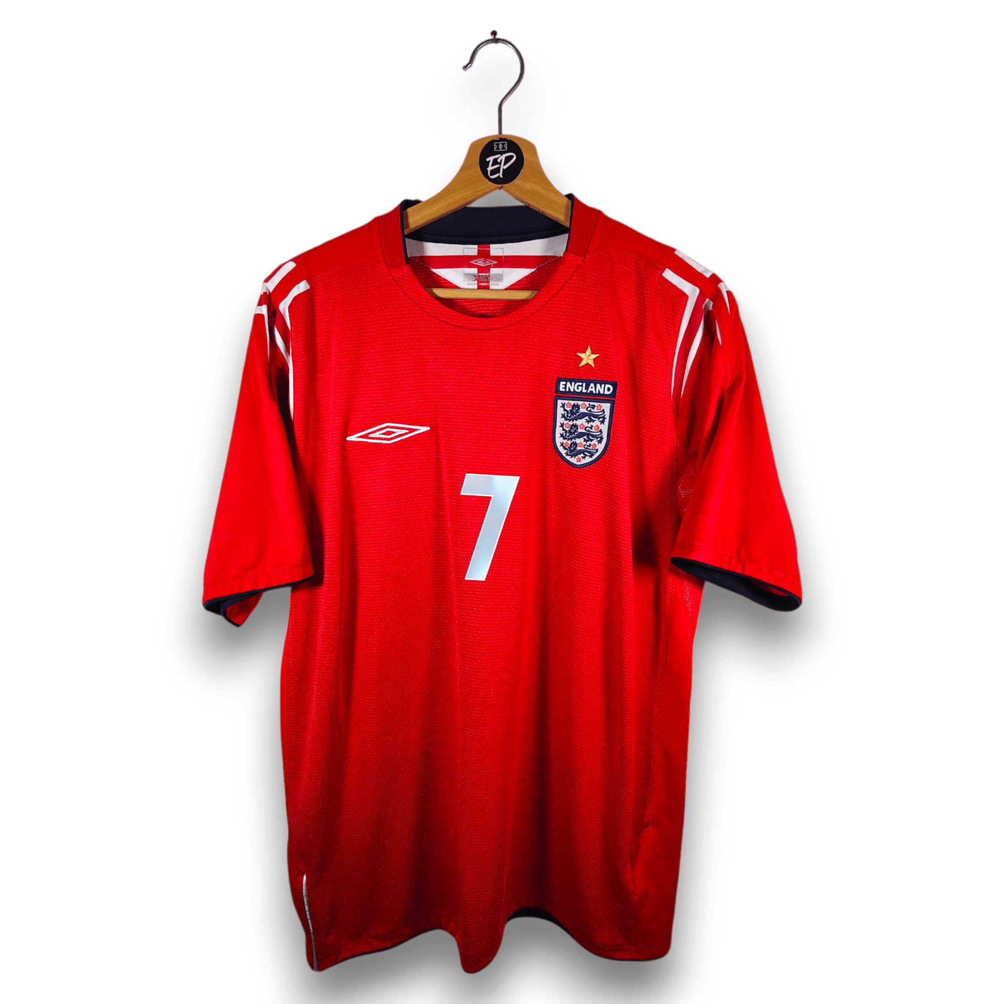 2004 - 06 England Away Shirt Beckham 7 - 8.5/10 - (L) - Eternal Pitch