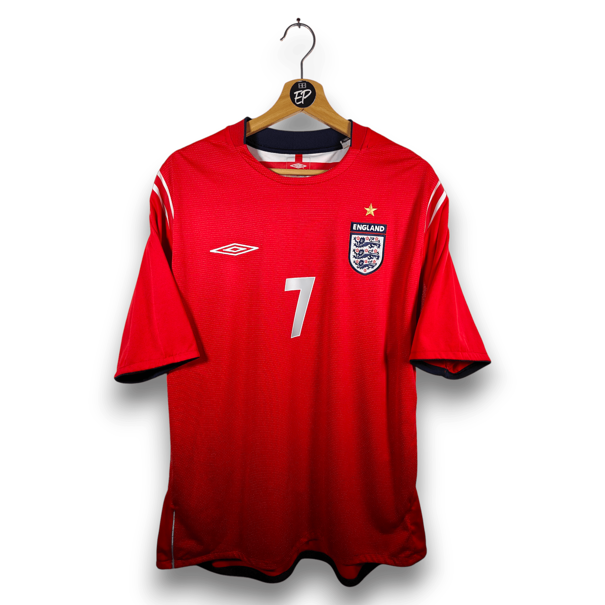 2004 - 06 England Away Shirt Beckham 7 - 9/10 - (XL) - Eternal Pitch