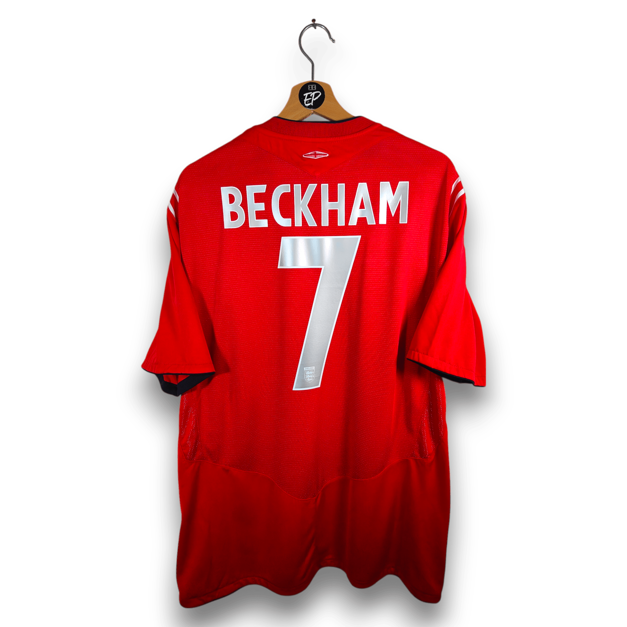 2004 - 06 England Away Shirt Beckham 7 - 9/10 - (XL) - Eternal Pitch