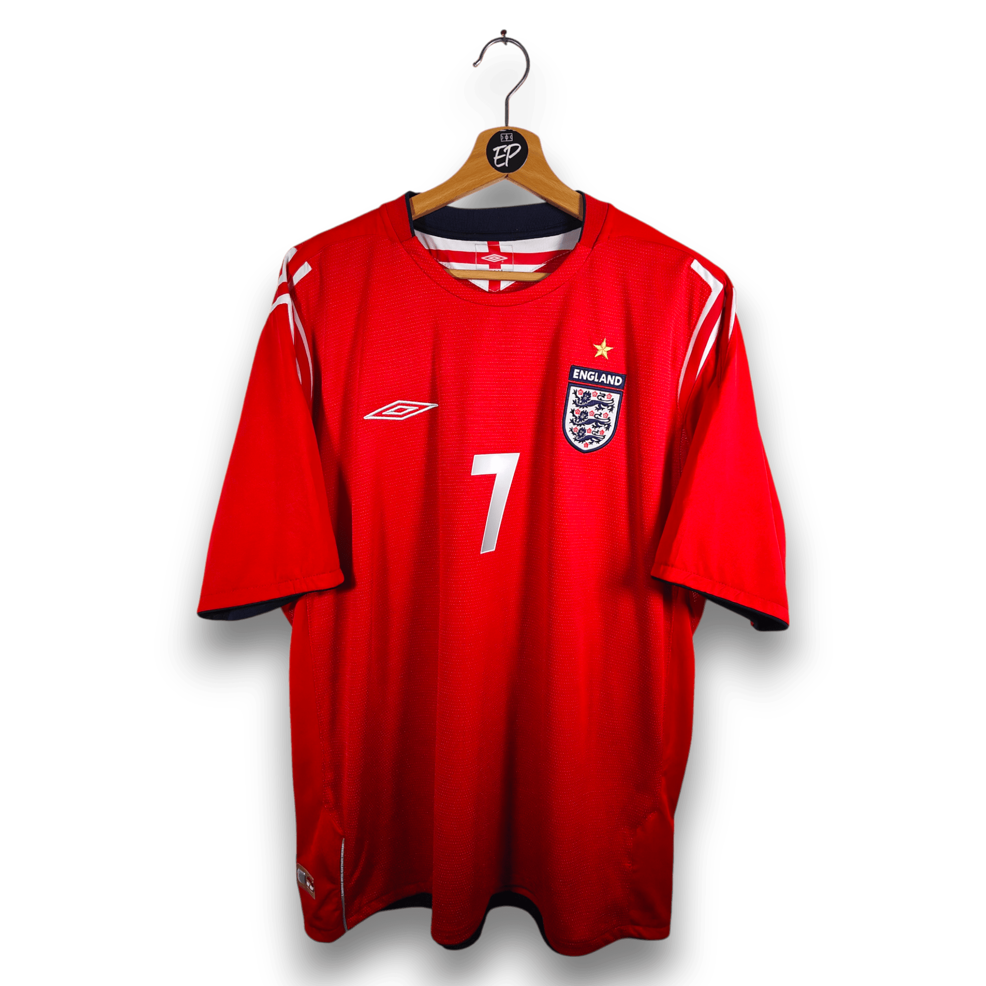 2004 - 06 England Away Shirt Beckham 7 - 9/10 - (XL) - Eternal Pitch