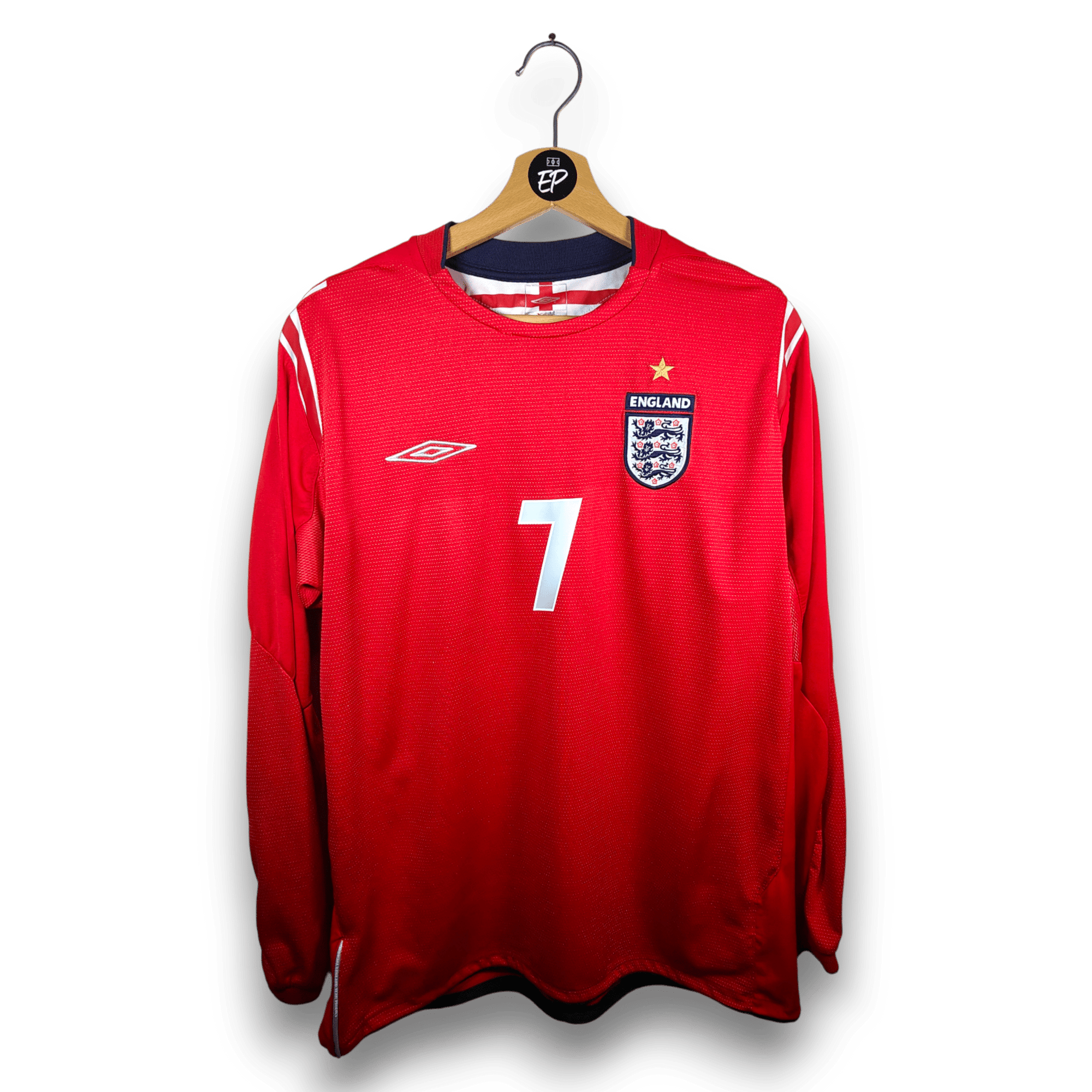 2004 - 06 England Away Shirt Beckham LS 7 - 8/10 - (L) - Eternal Pitch