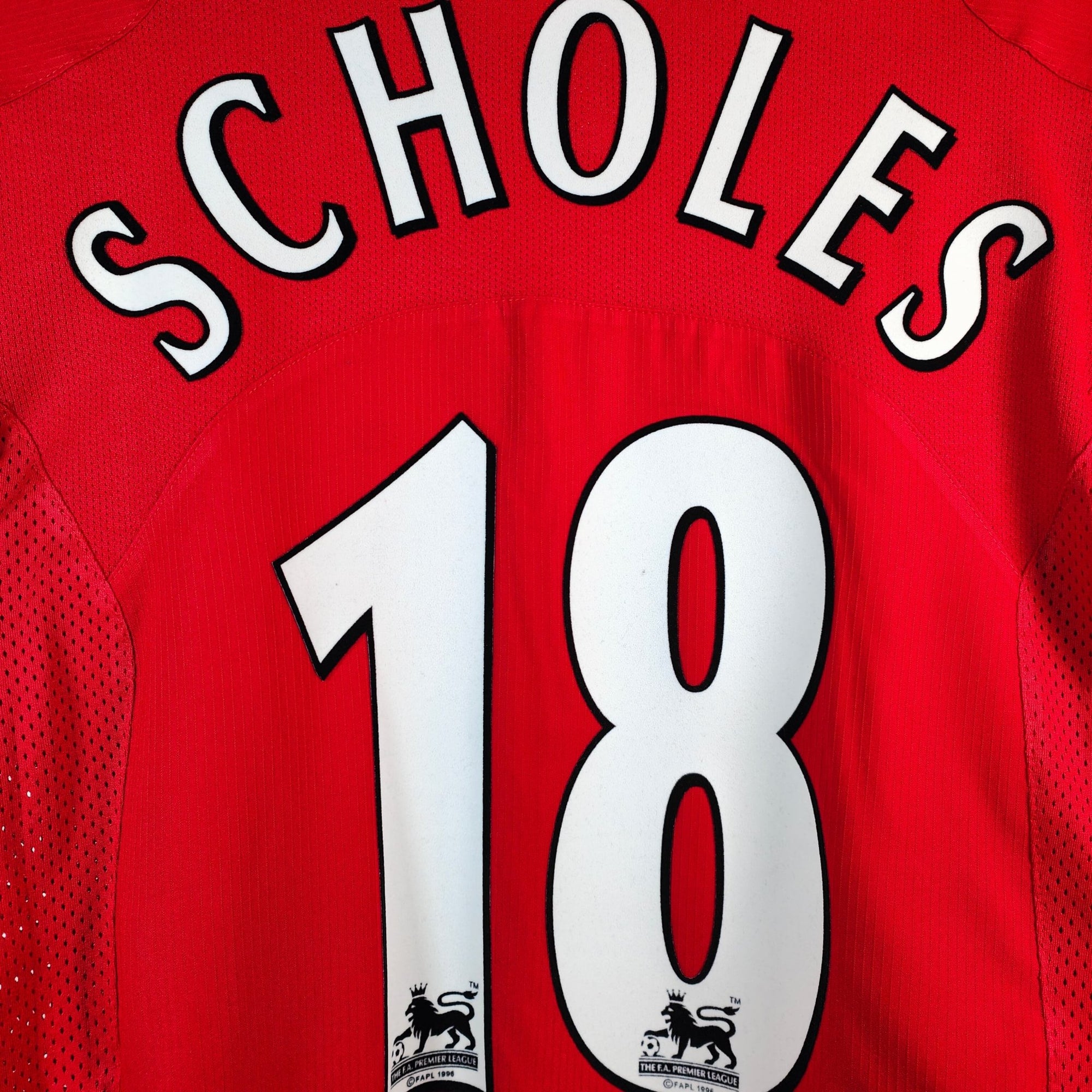 2004 - 06 Manchester United Home Shirt Scholes 18 - 8.5/10 - (M) - Eternal Pitch